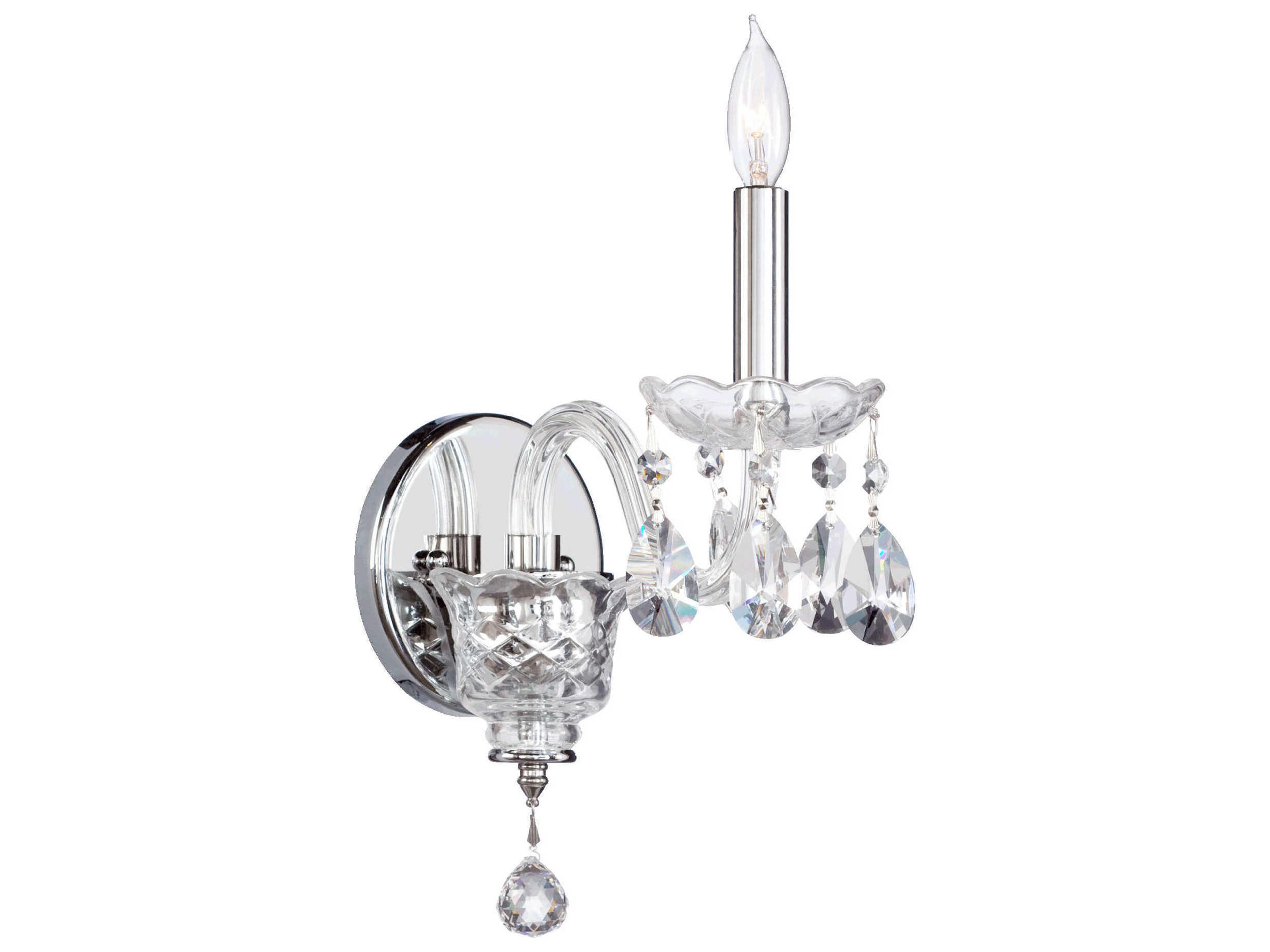 Bohemian Katerina 1-Light Chrome Crystal Wall Sconce