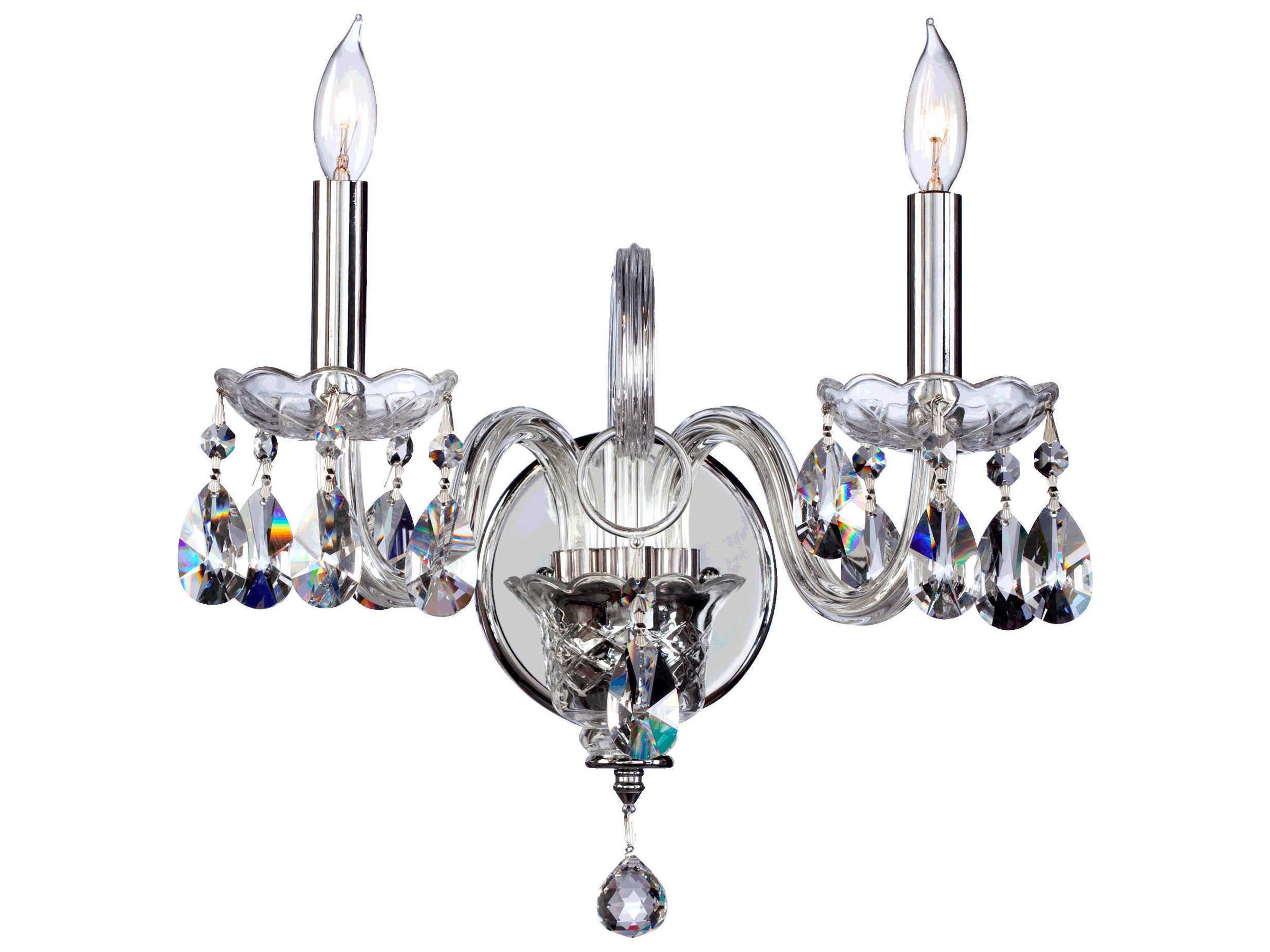 Bohemian Katerina 2-Light Chrome Crystal Wall Sconce