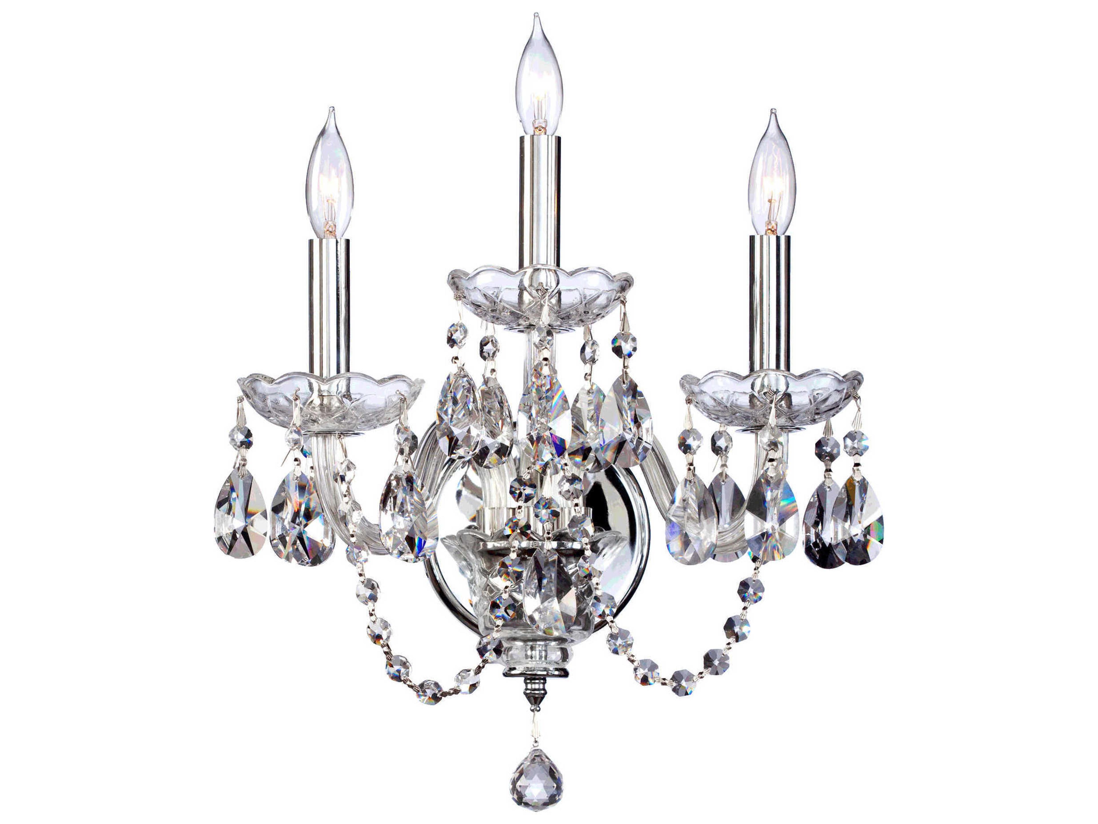 Bohemian Katerina 3-Light Chrome Crystal Wall Sconce
