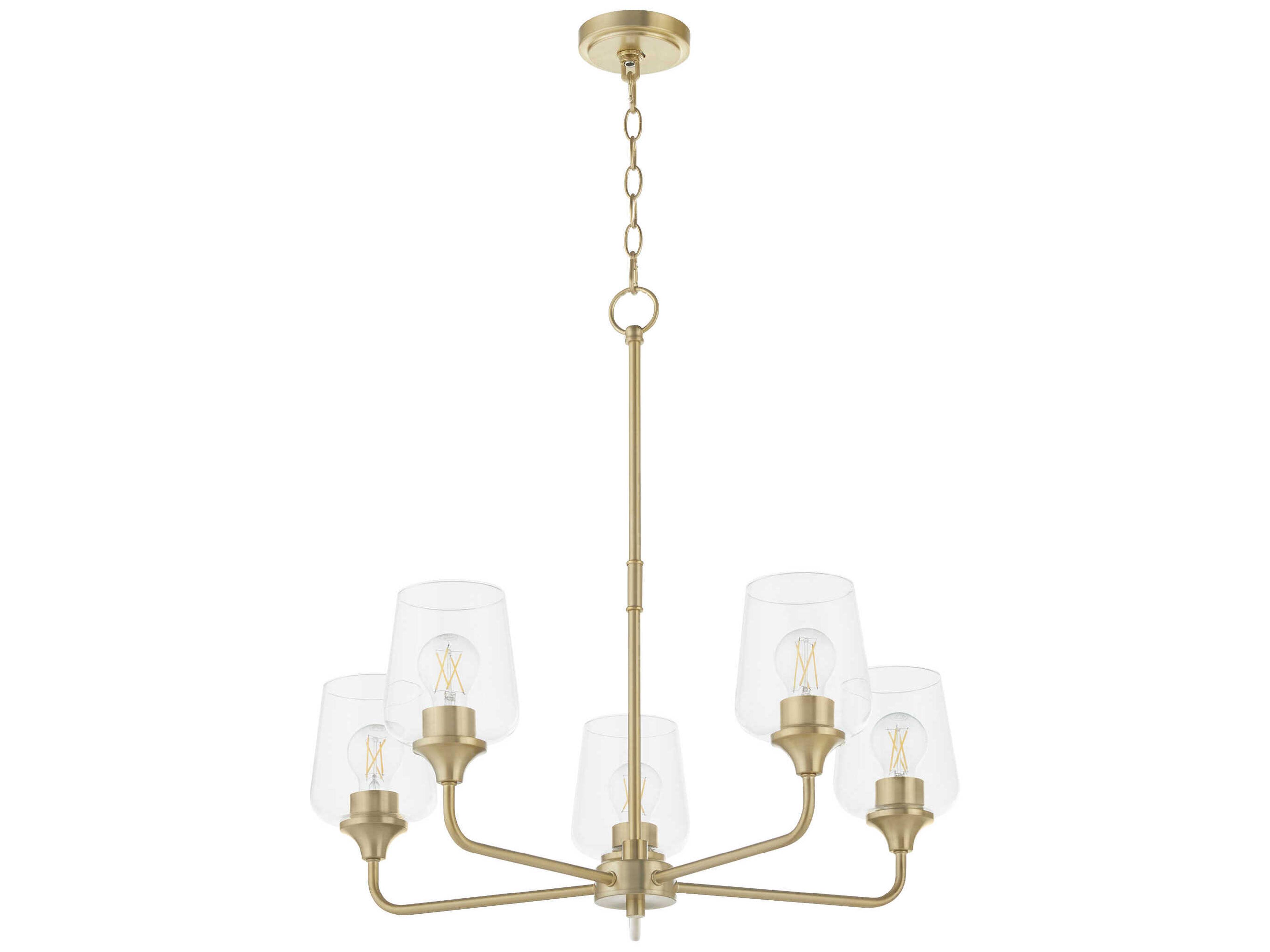 Raymond 5-Light Aged Brass Chandelier