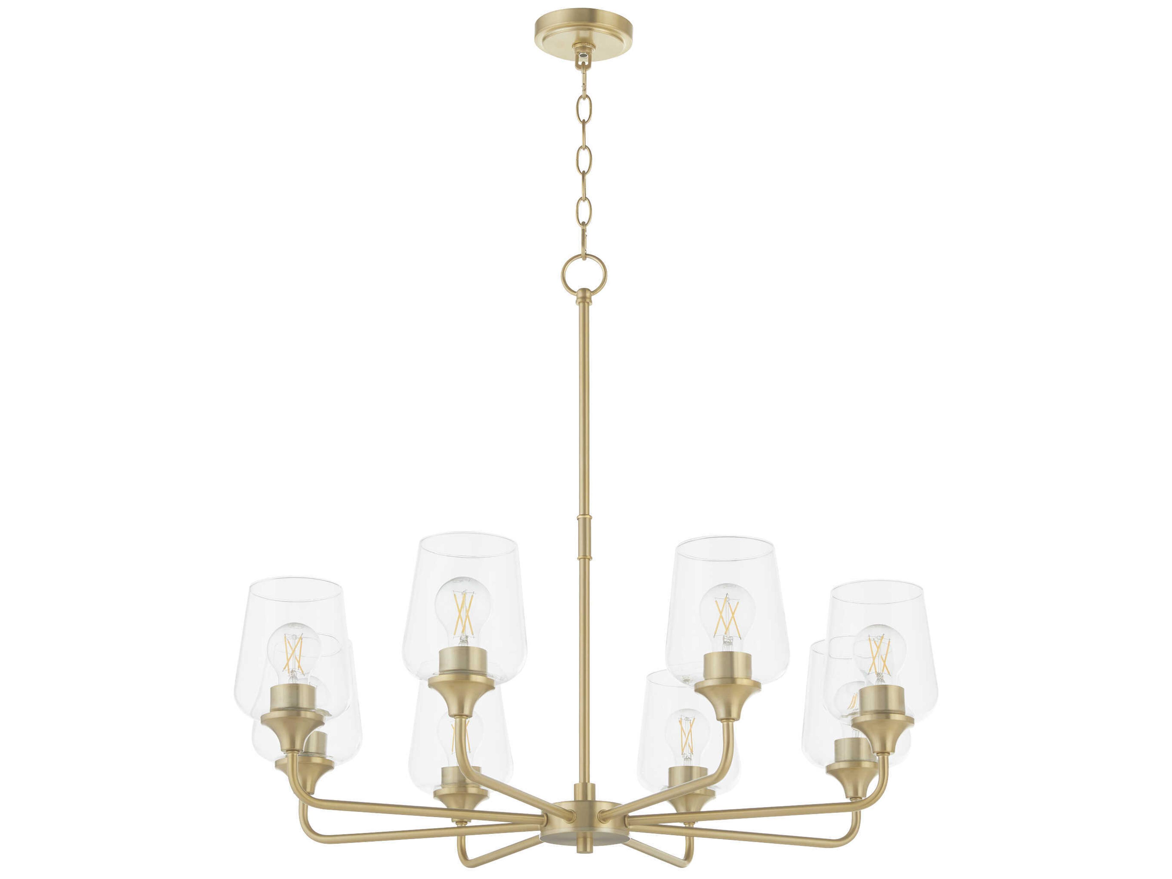 Raymond 8-Light Aged Brass Chandelier