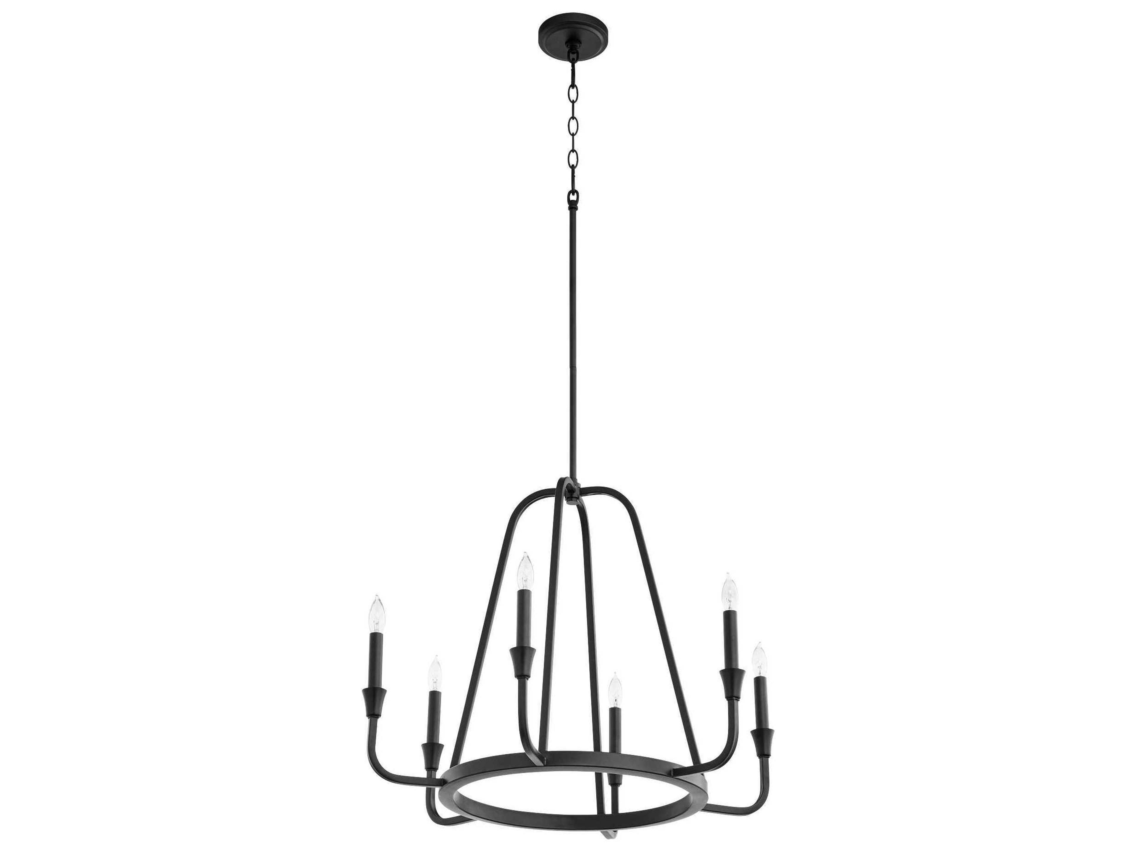 Marquee 6-Light Noir Black Candelabra Round Chandelier