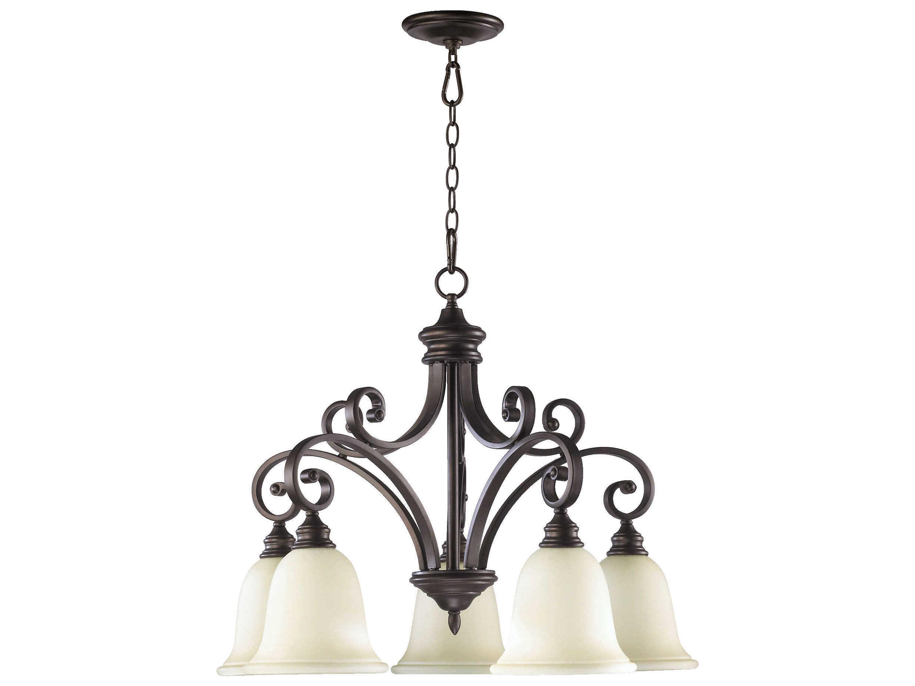 Bryant 5-Light Oiled Bronze Glass Bell Chandelier