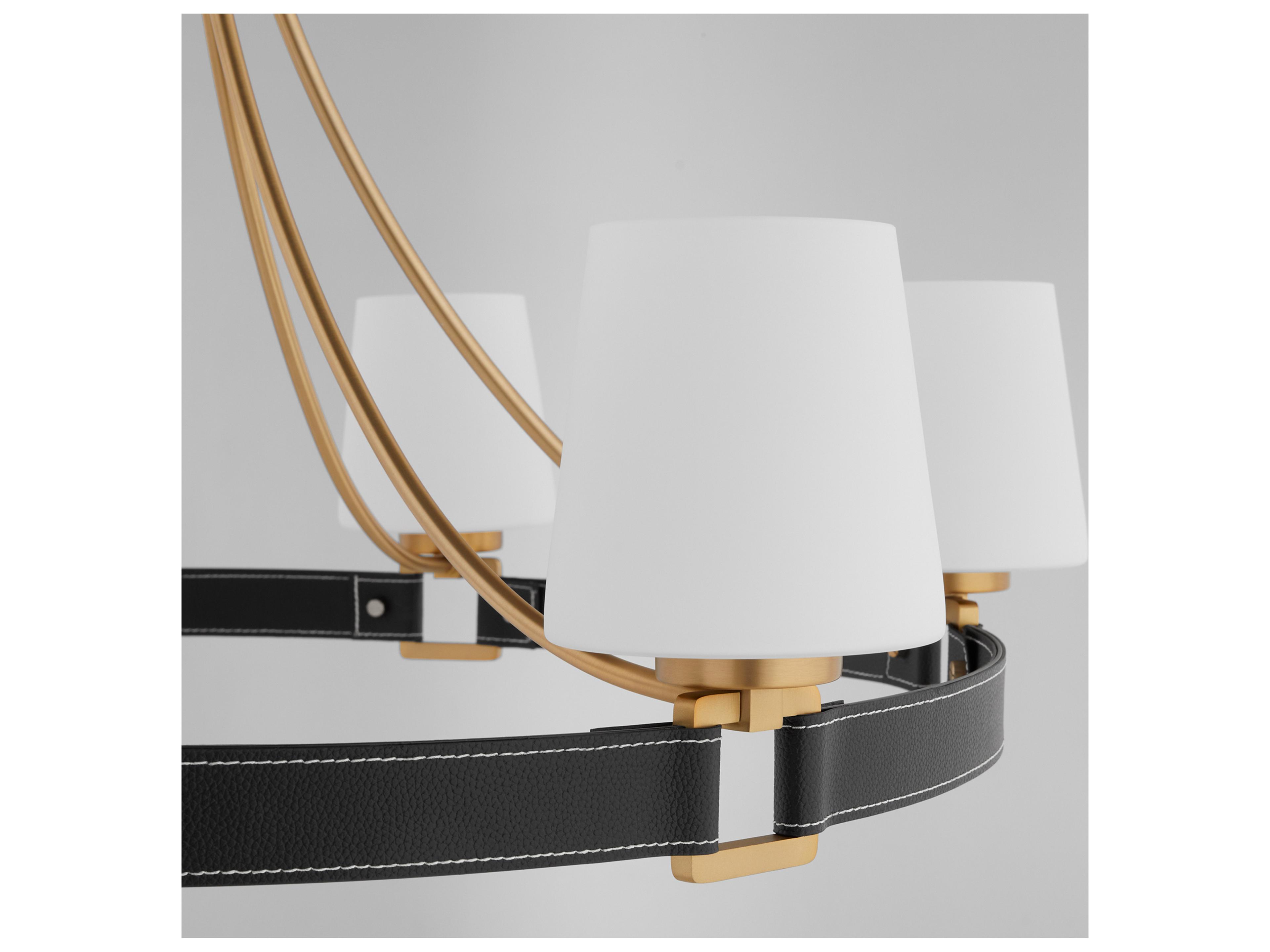 Quorum Hidalgo 6-Light Aged Brass Candelabra Empire Chandelier