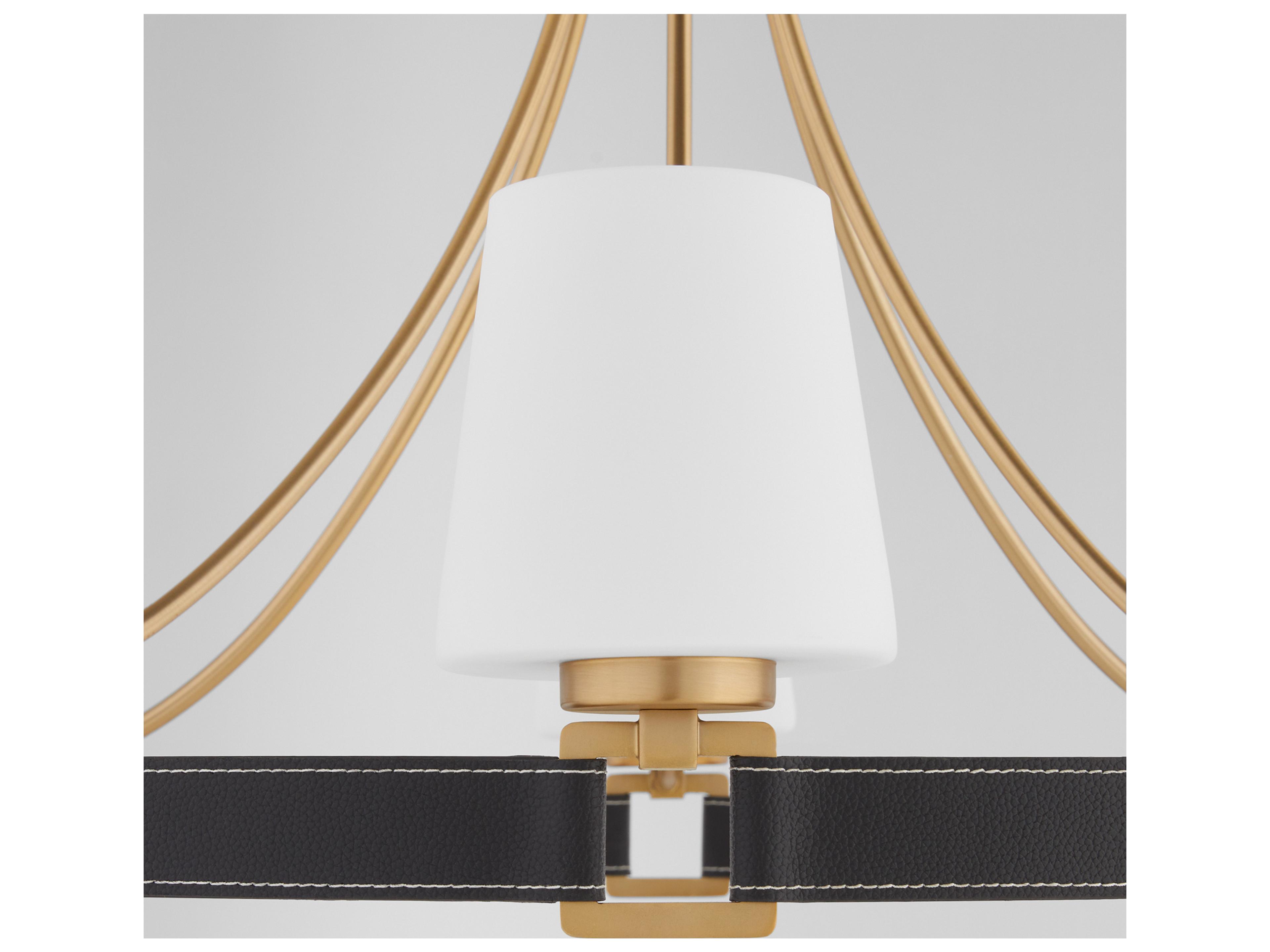 Quorum Hidalgo 6-Light Aged Brass Candelabra Empire Chandelier