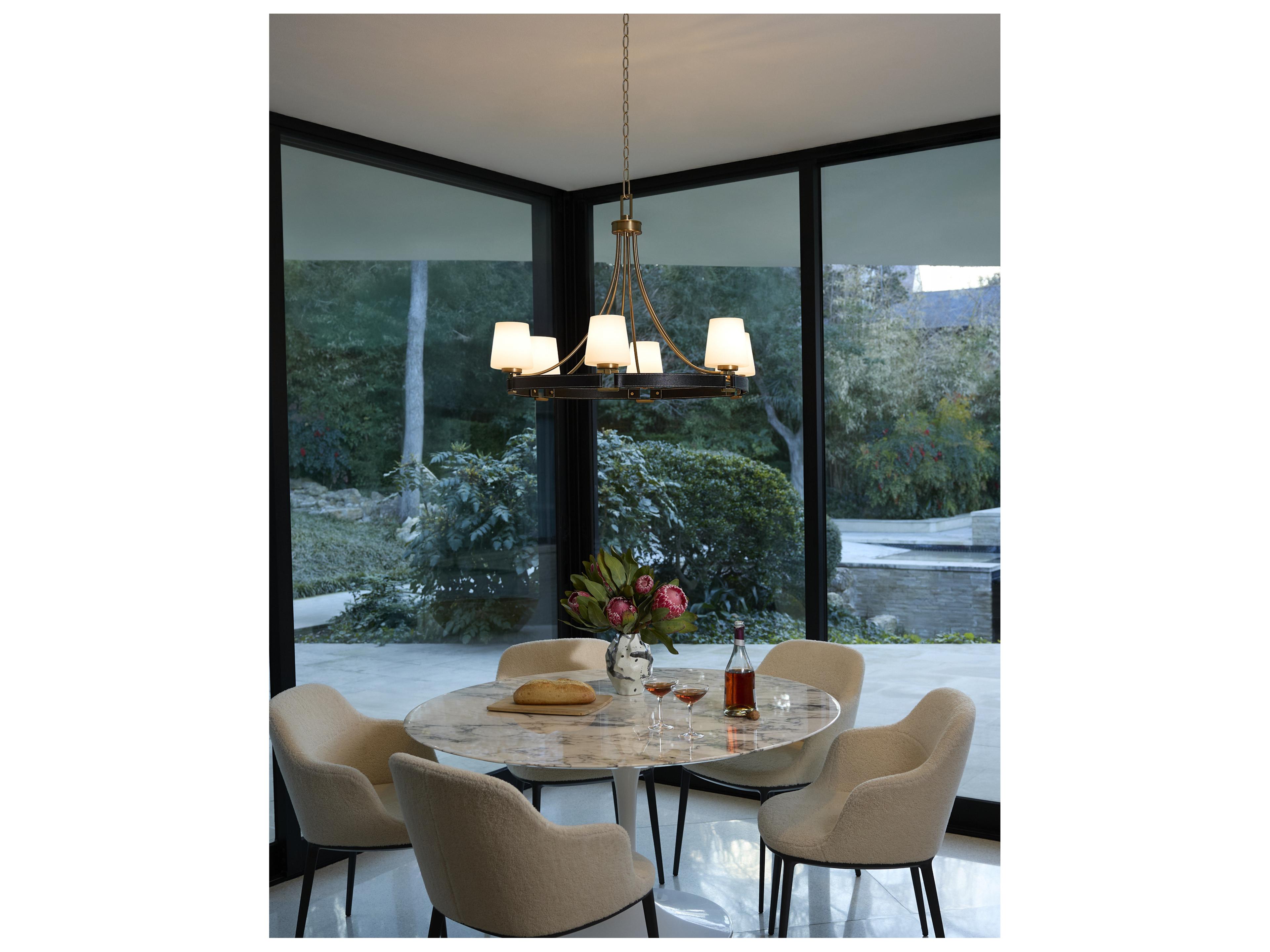 Quorum Hidalgo 6-Light Aged Brass Candelabra Empire Chandelier