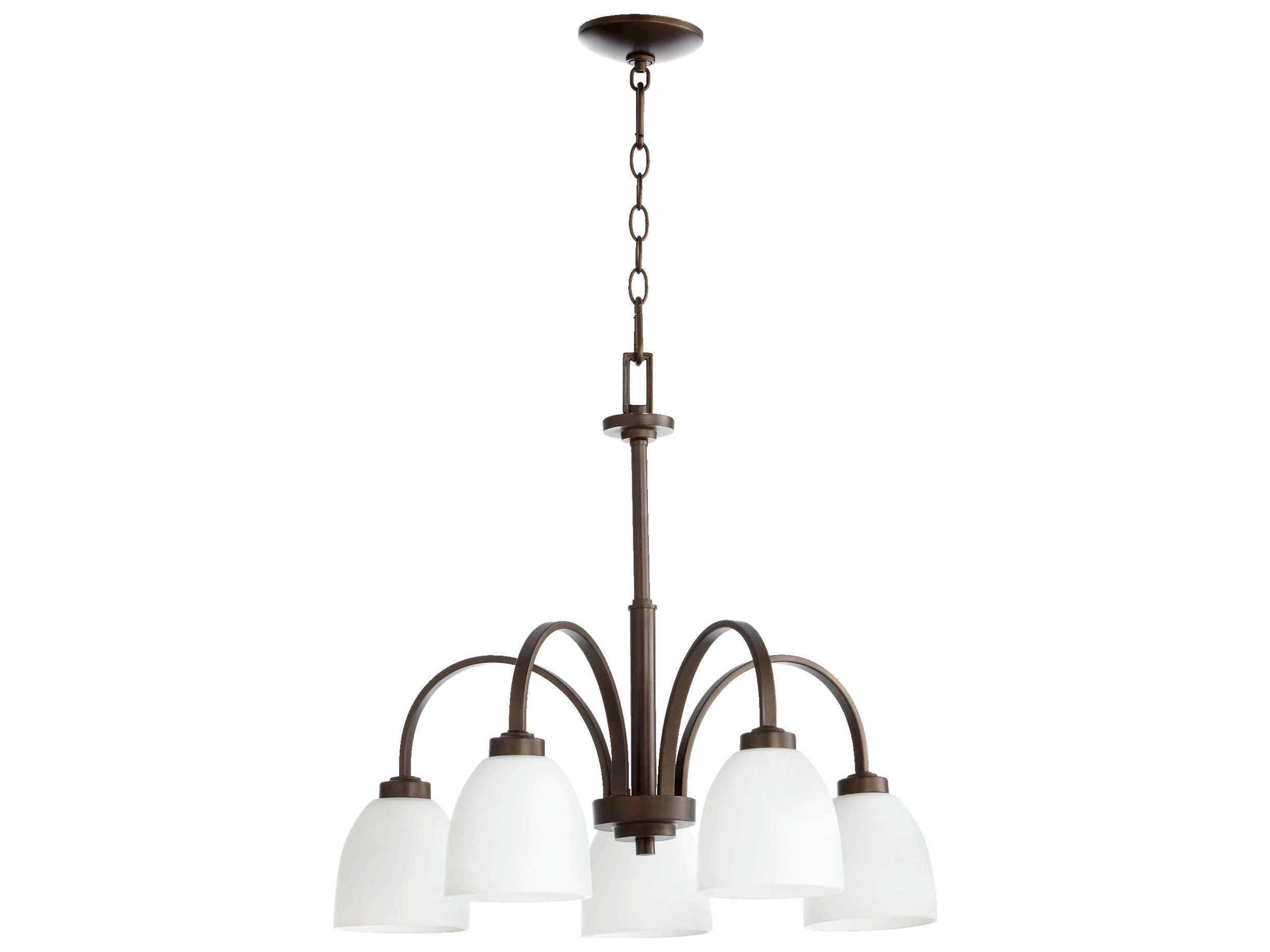 Reyes 5-Light Oiled Bronze Glass Bell Chandelier