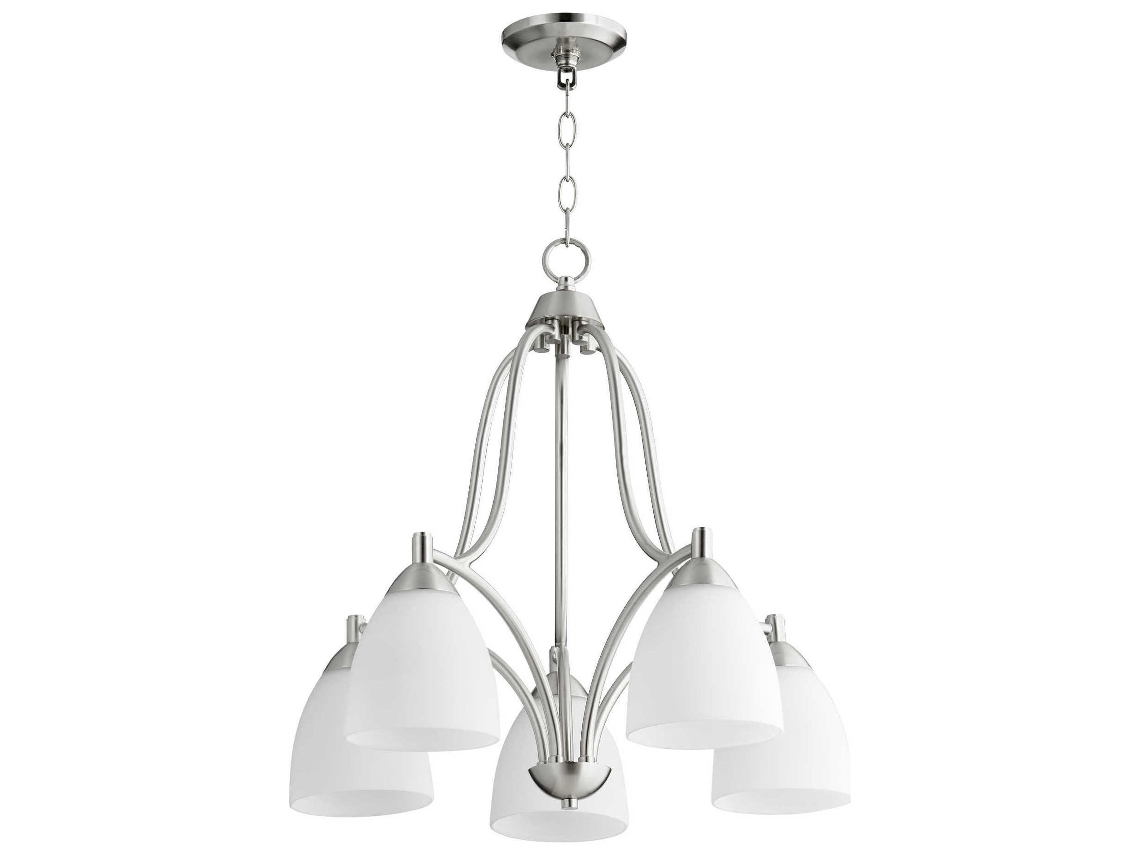 Barkley 5-Light Satin Nickel Glass Bell Chandelier