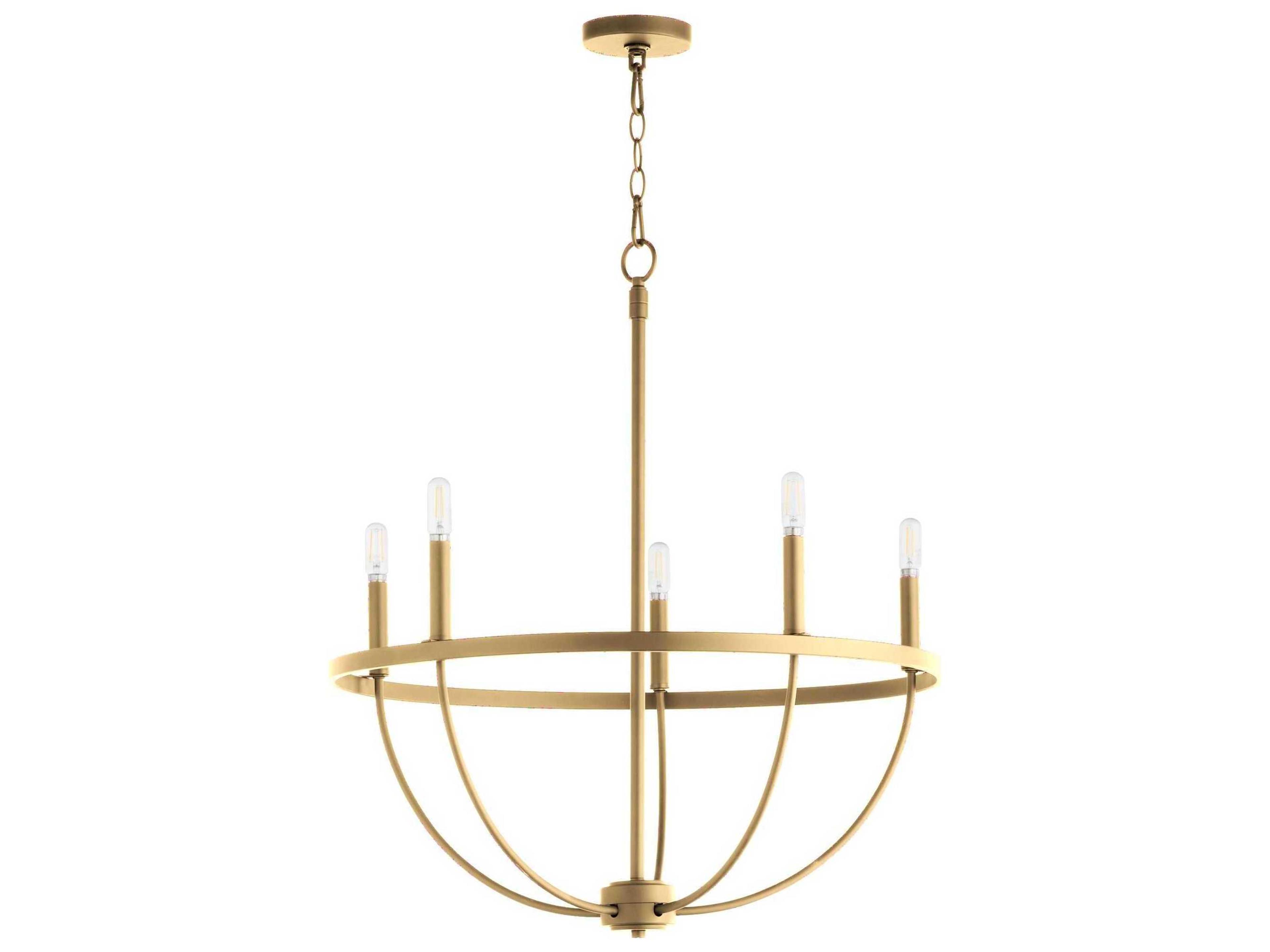 Tribute 5-Light Aged Brass Candelabra Chandelier