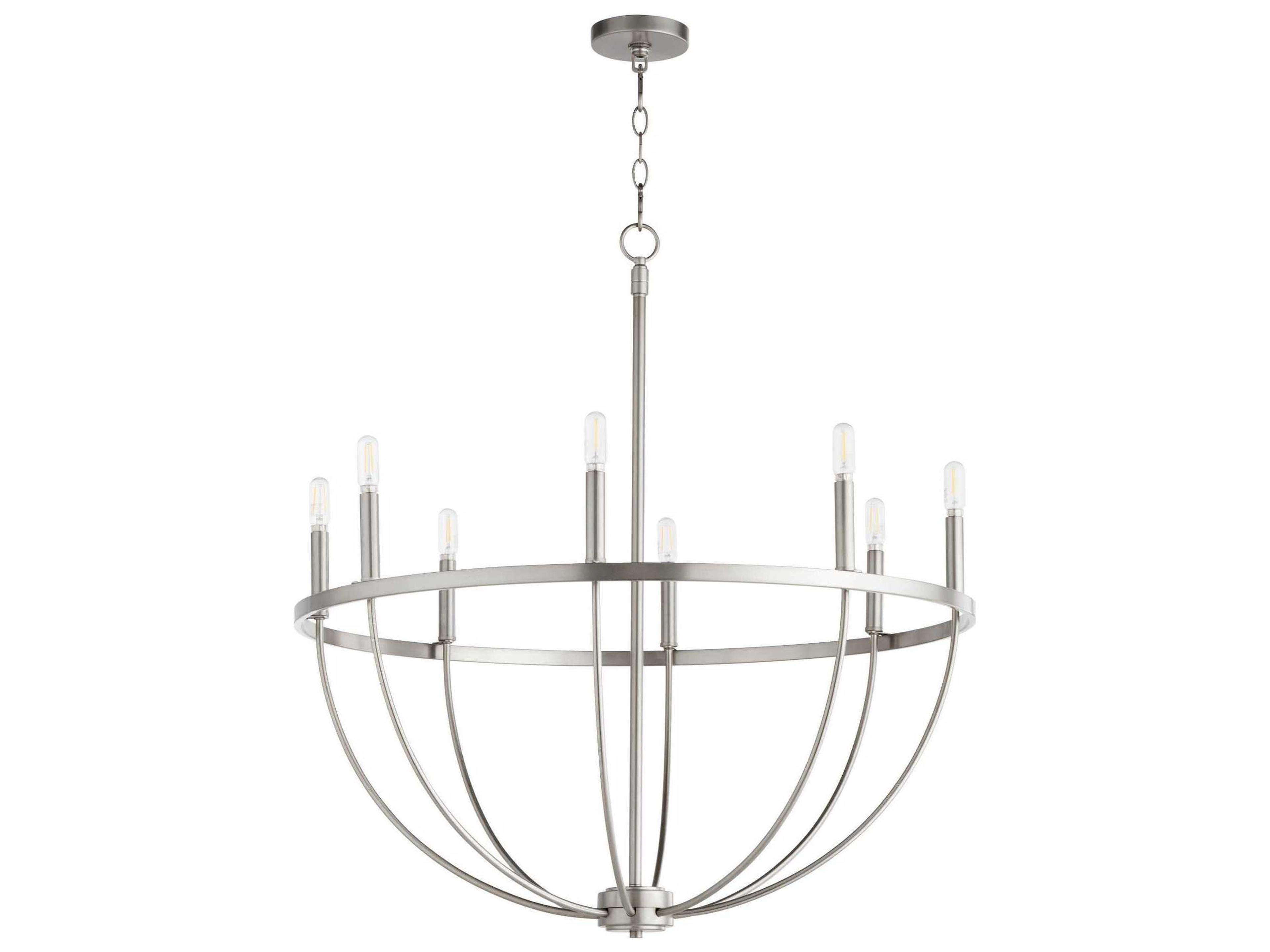 Tribute 8-Light Satin Nickel Candelabra Chandelier
