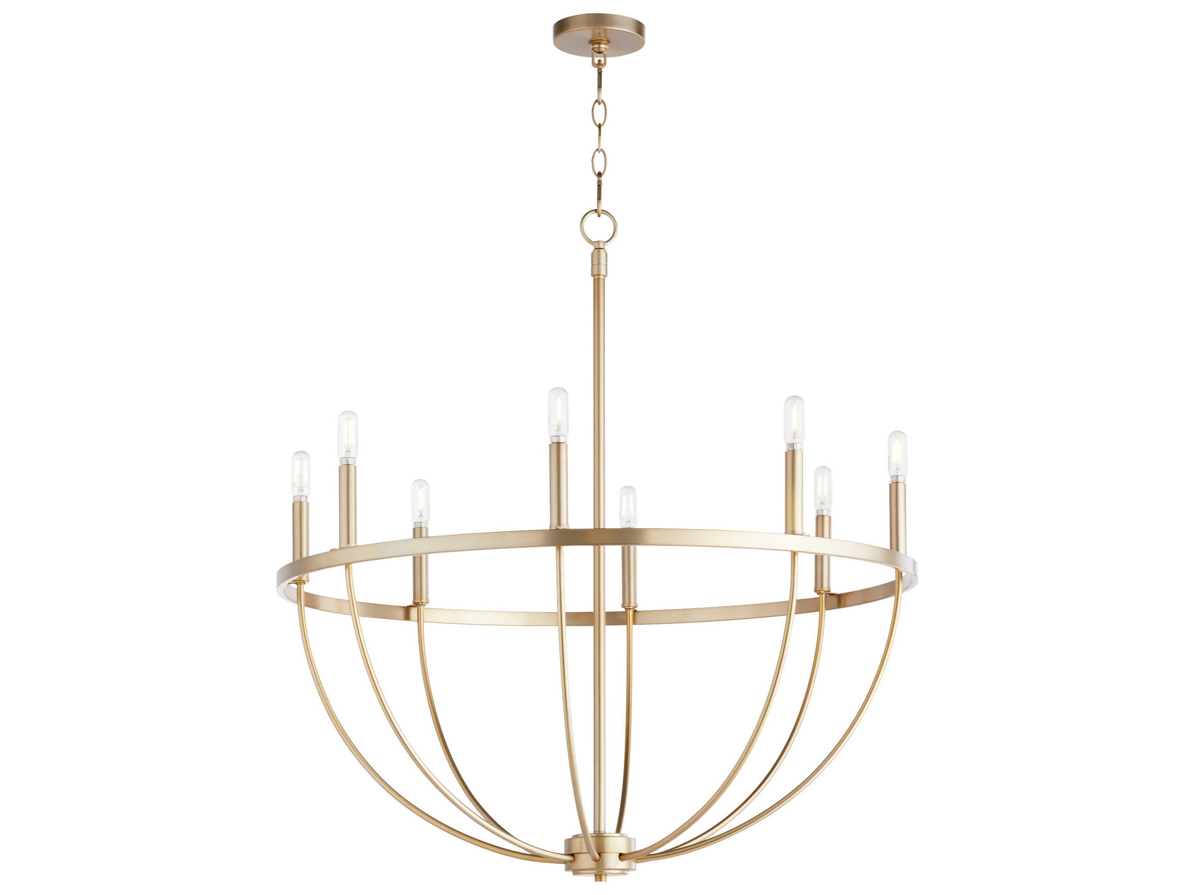 Quorum Tribute 8-Light Aged Brass Candelabra Chandelier