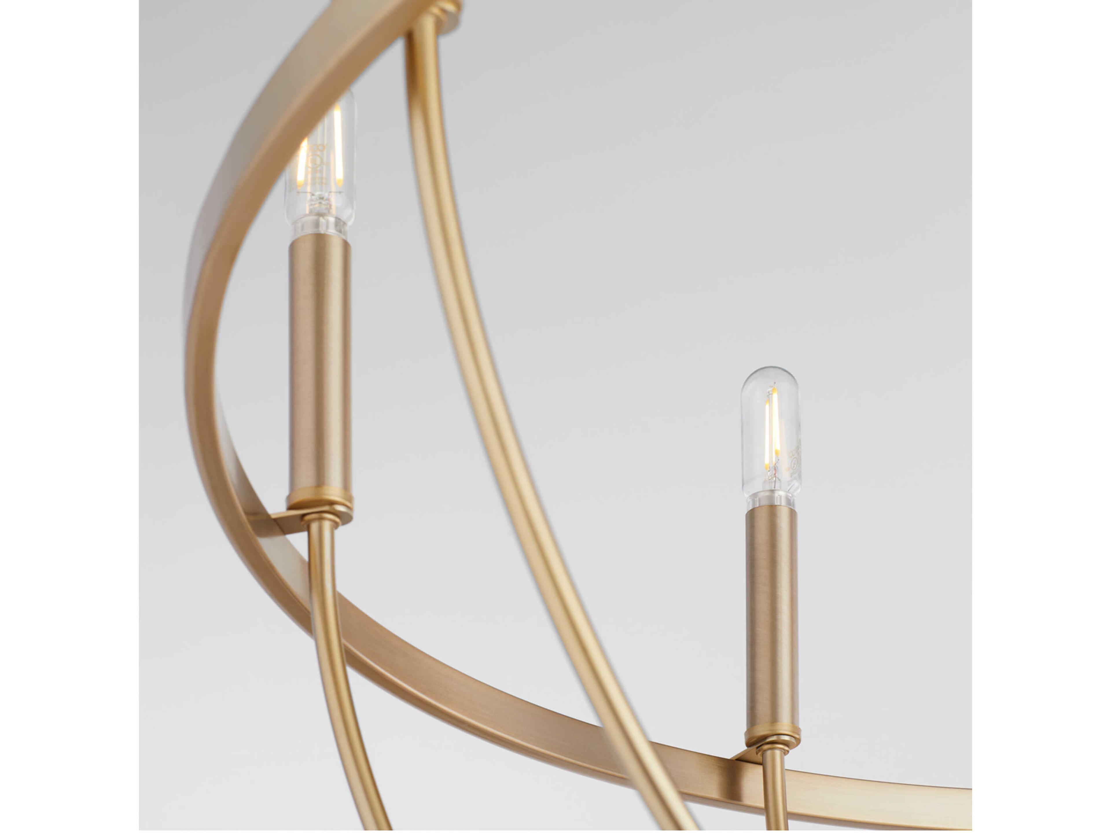 Quorum Tribute 8-Light Aged Brass Candelabra Chandelier