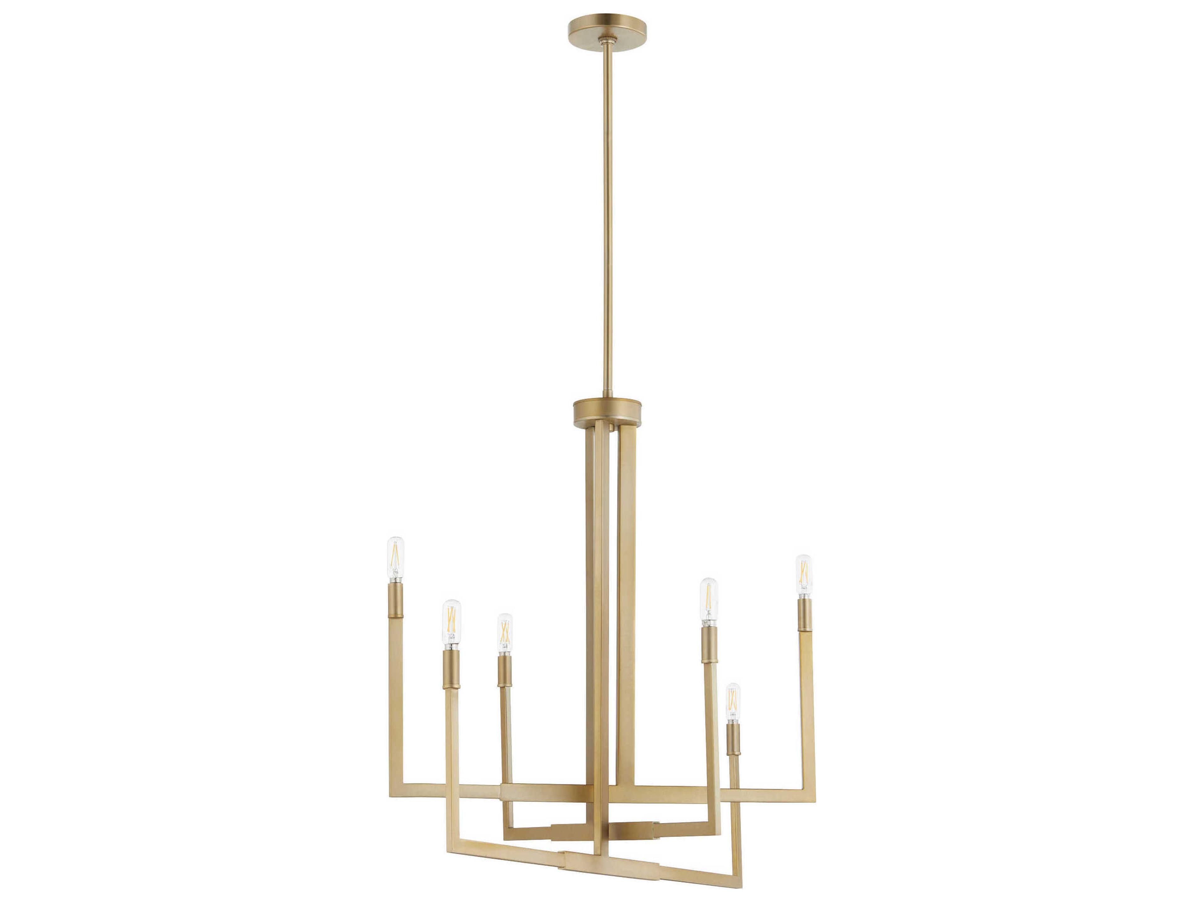 Bolero 6-Light Aged Brass Candelabra Chandelier
