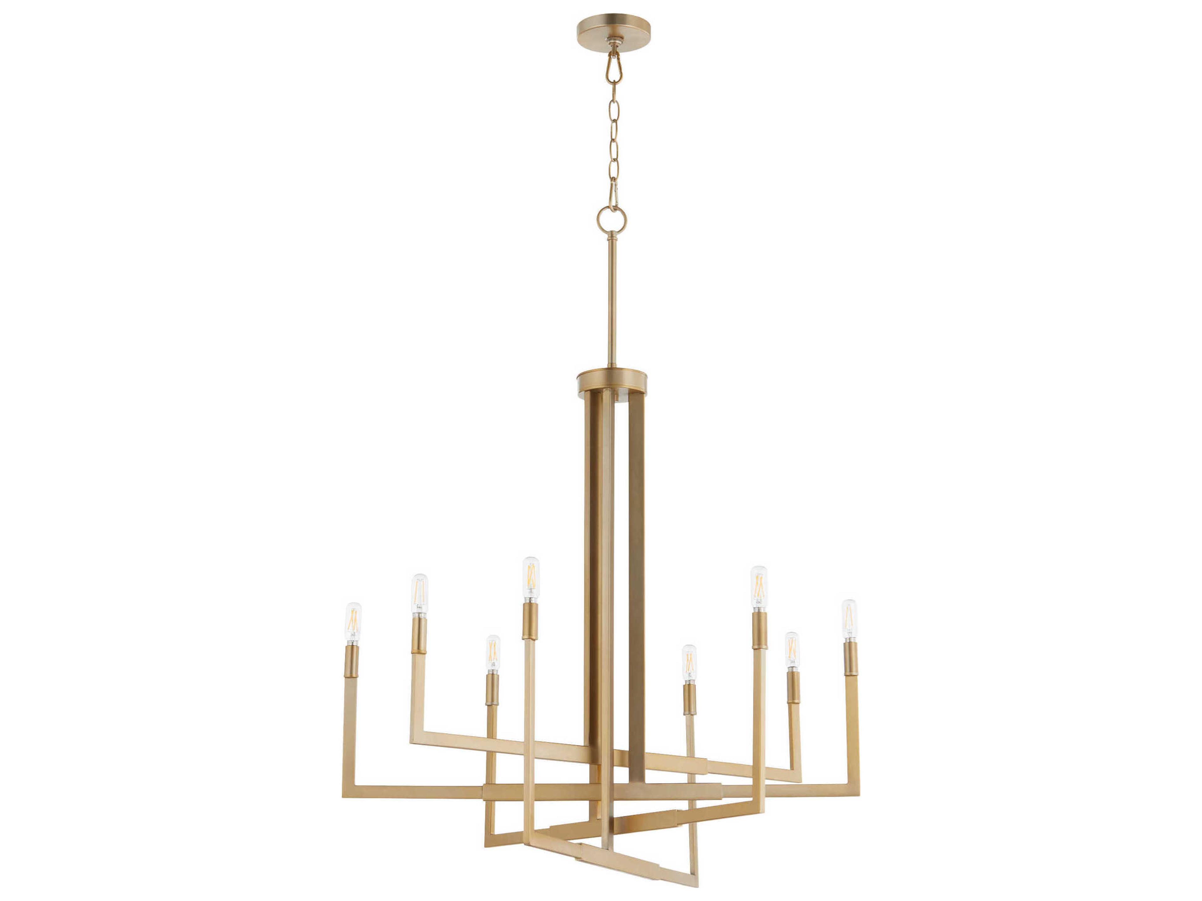 Bolero 8-Light Aged Brass Candelabra Chandelier