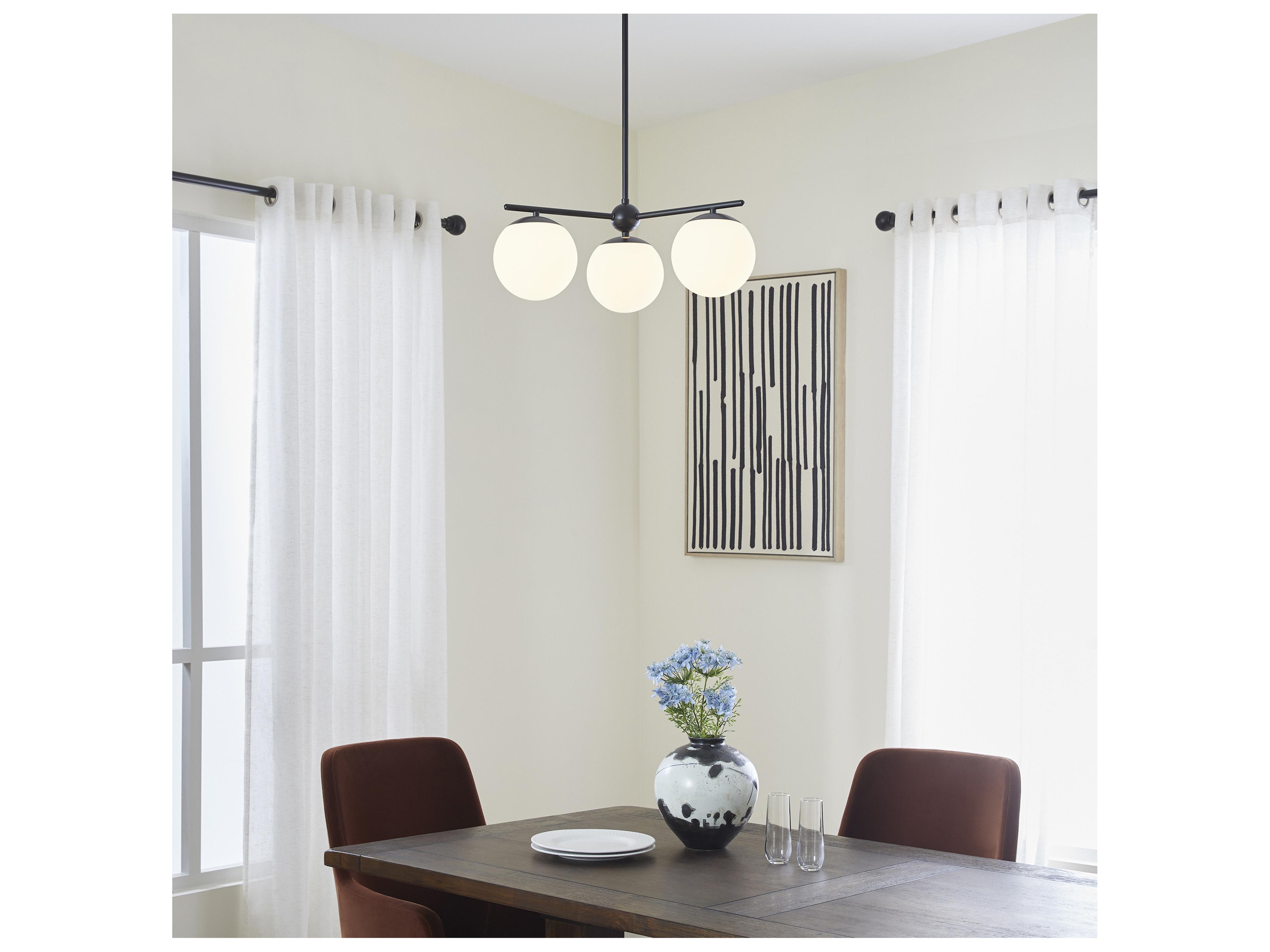 Quorum Jasper 3-Light Matte Black Globe Chandelier