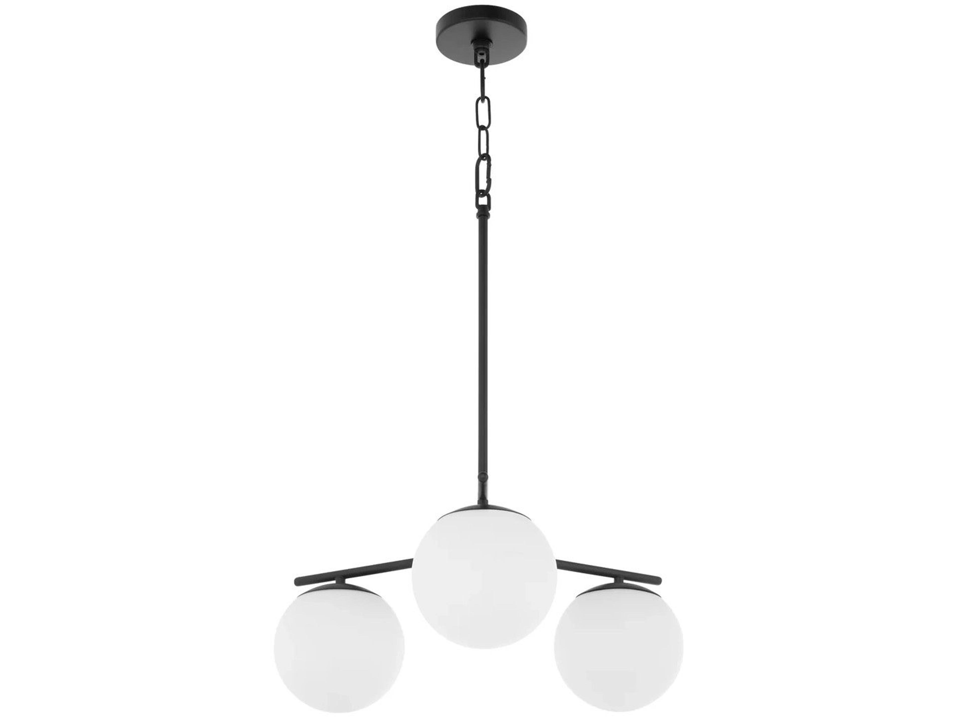 Jasper 3-Light Matte Black Globe Chandelier