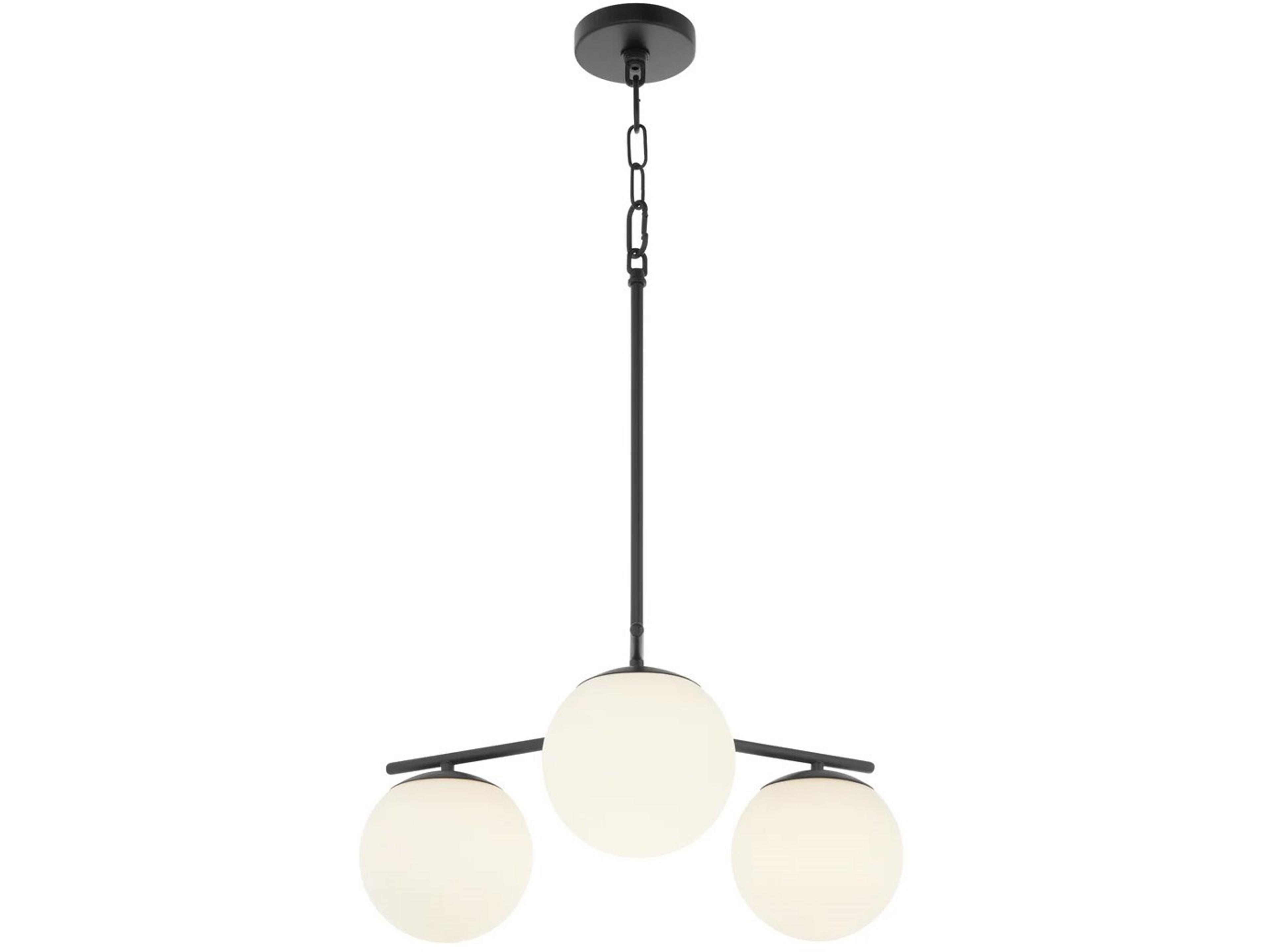 Quorum Jasper 3-Light Matte Black Globe Chandelier