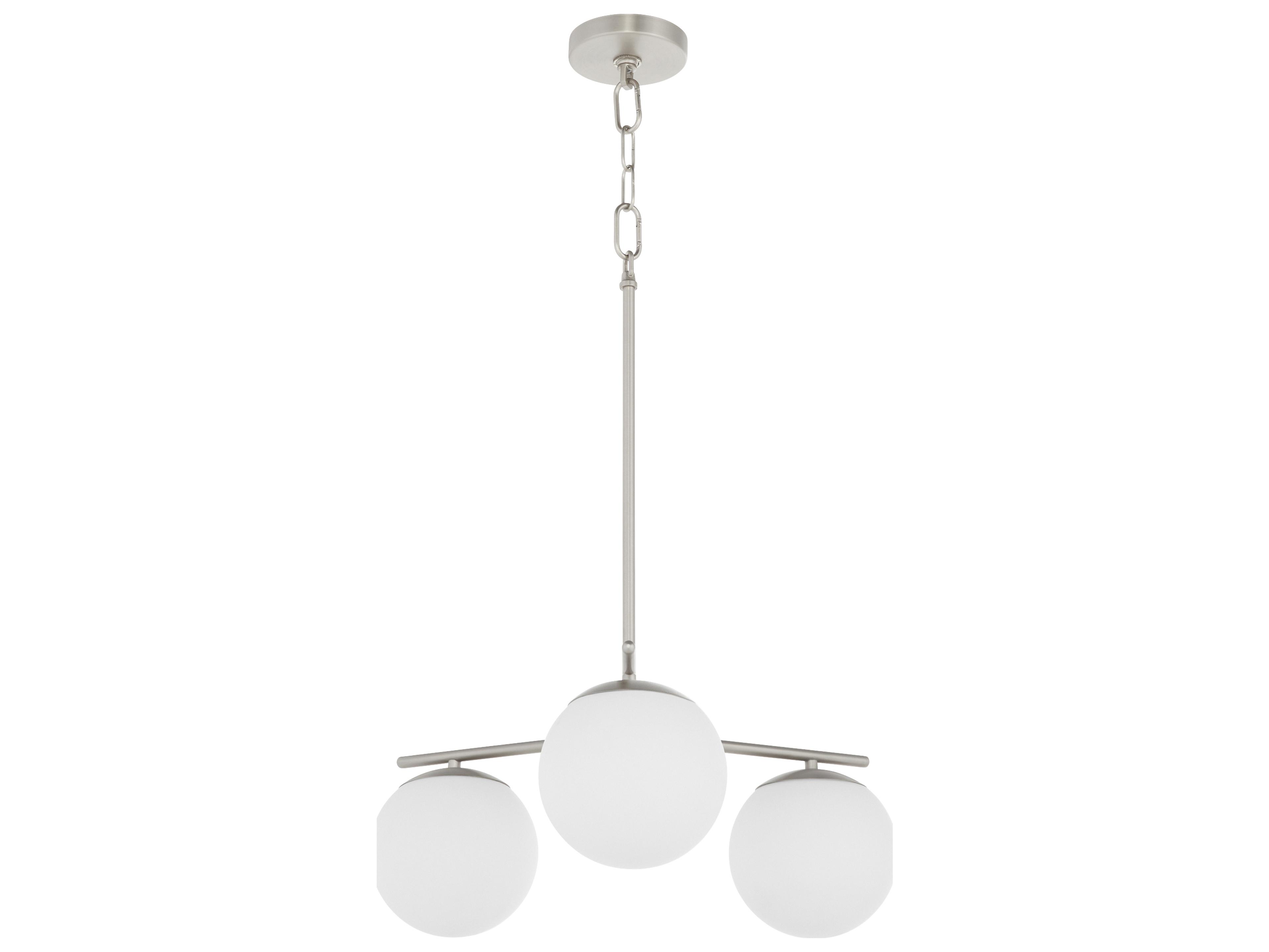 Jasper 3-Light Satin Nickel Steel Globe Chandelier