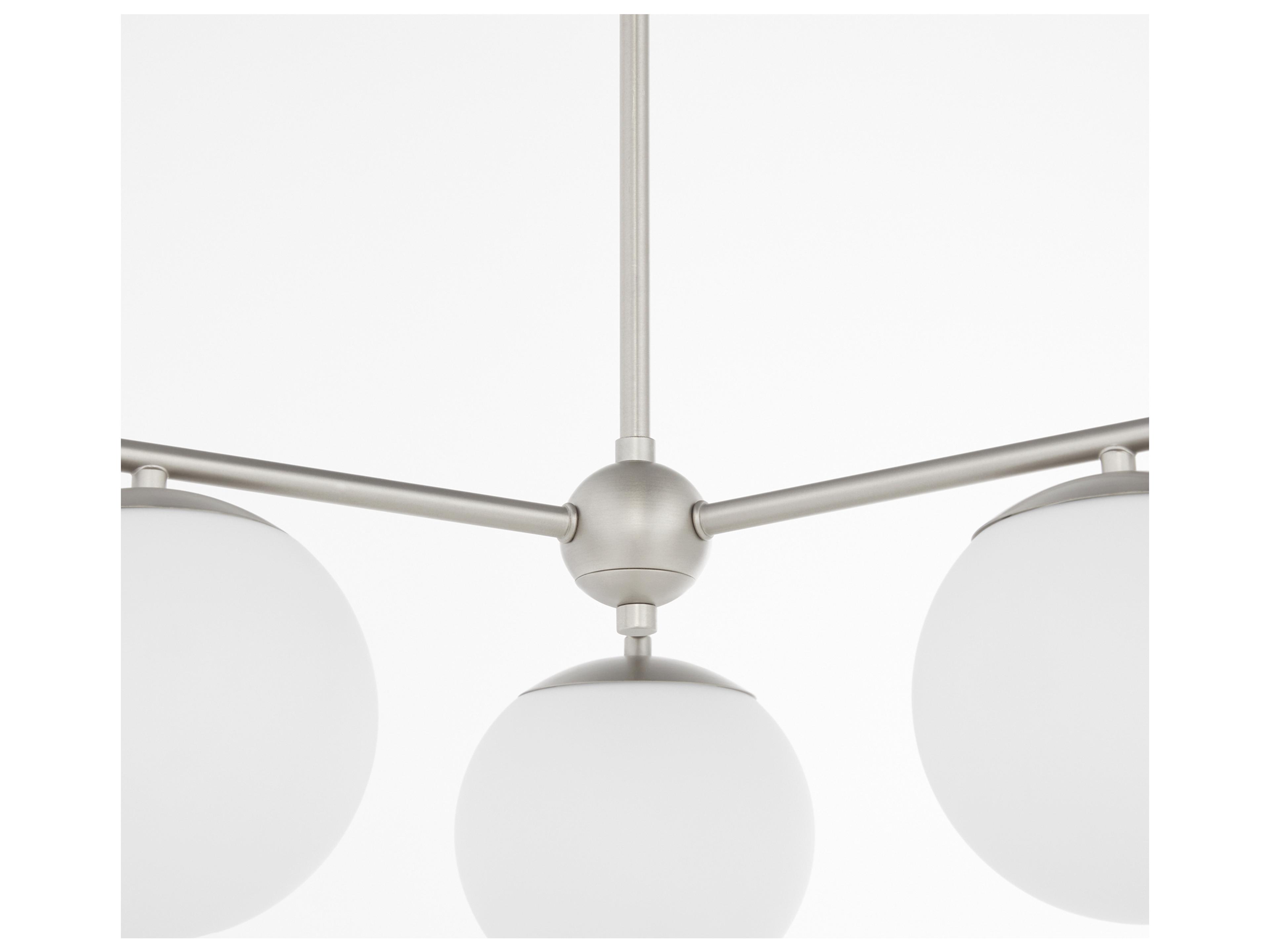 Quorum Jasper 3-Light Satin Nickel Steel Globe Chandelier
