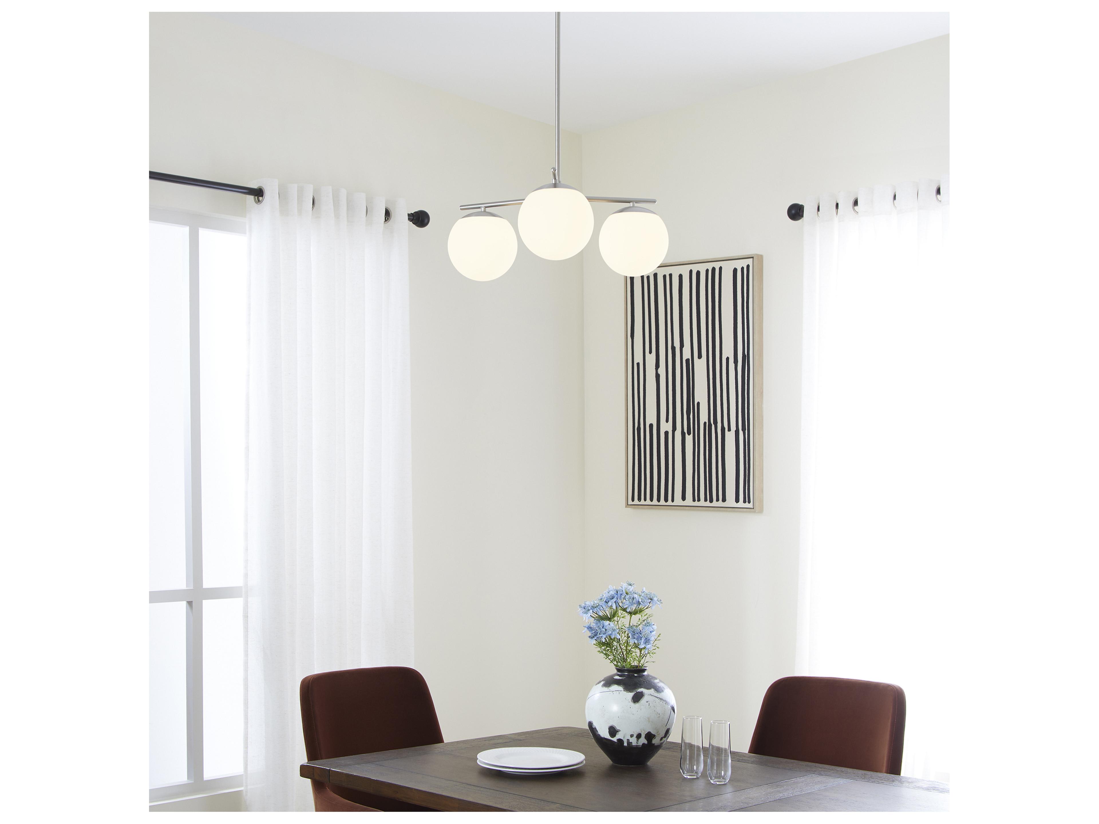 Quorum Jasper 3-Light Satin Nickel Steel Globe Chandelier