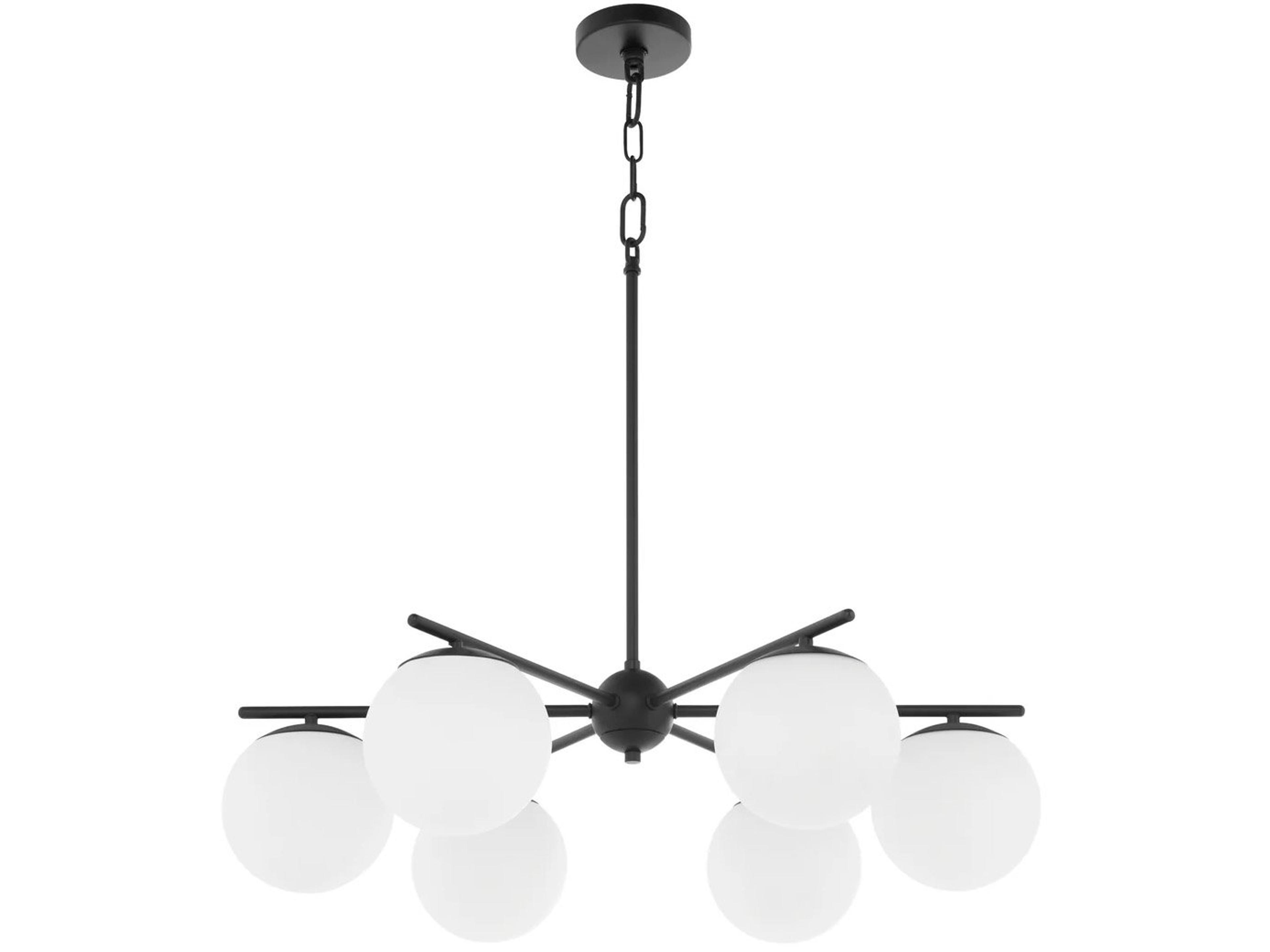 Jasper 3-Light Matte Black Globe Chandelier