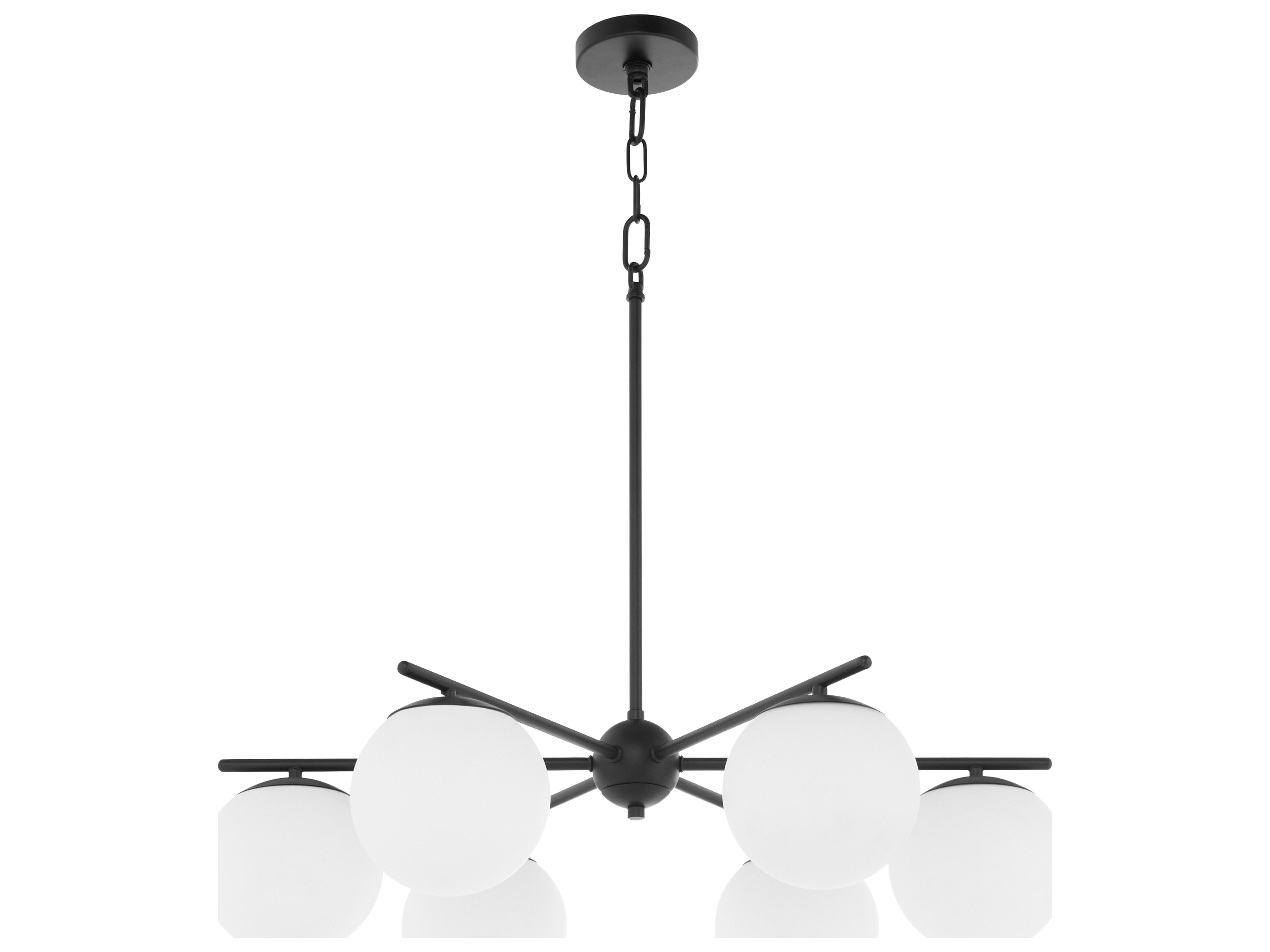 Quorum Jasper 3-Light Matte Black Globe Chandelier