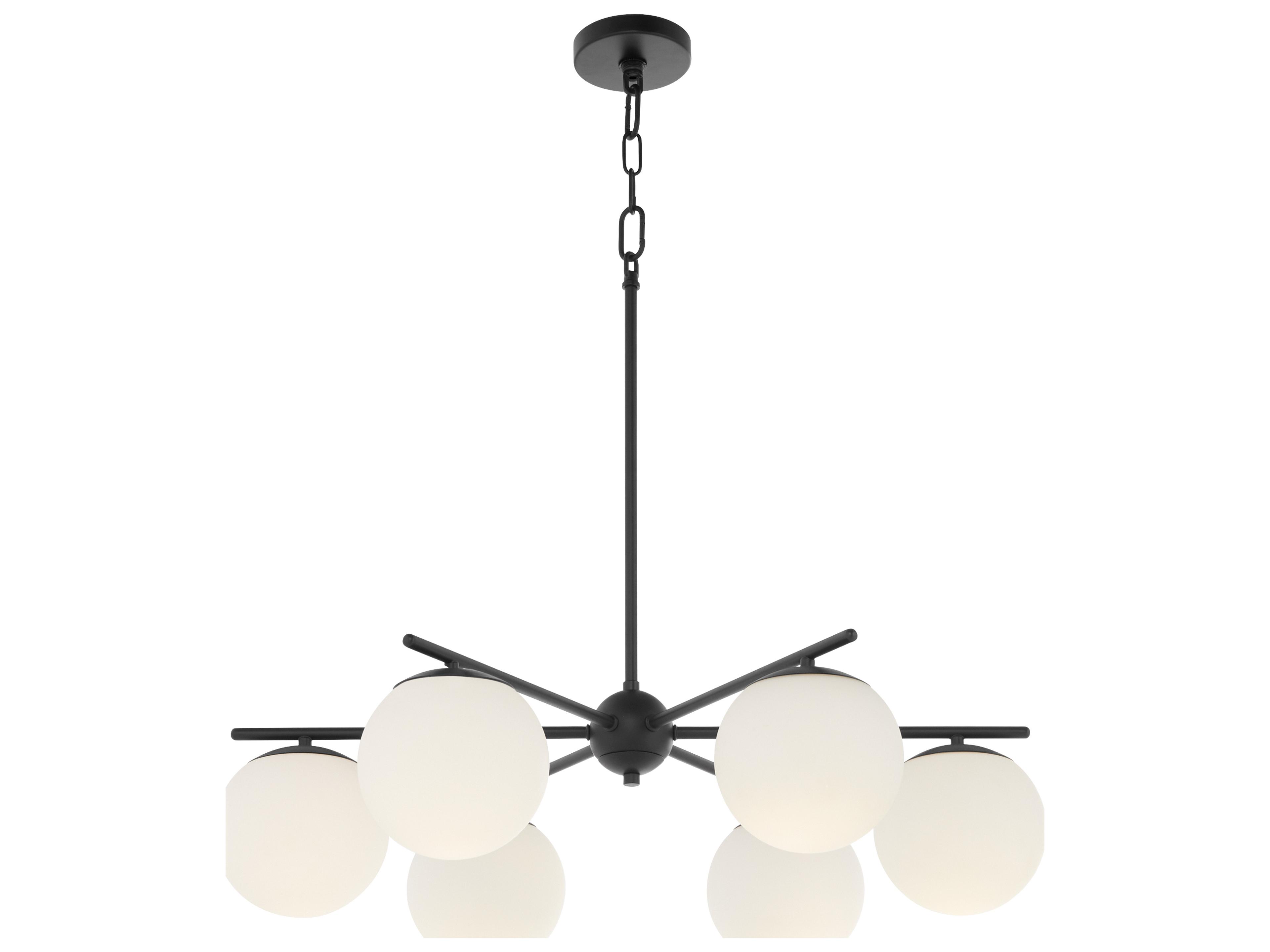 Quorum Jasper 3-Light Matte Black Globe Chandelier