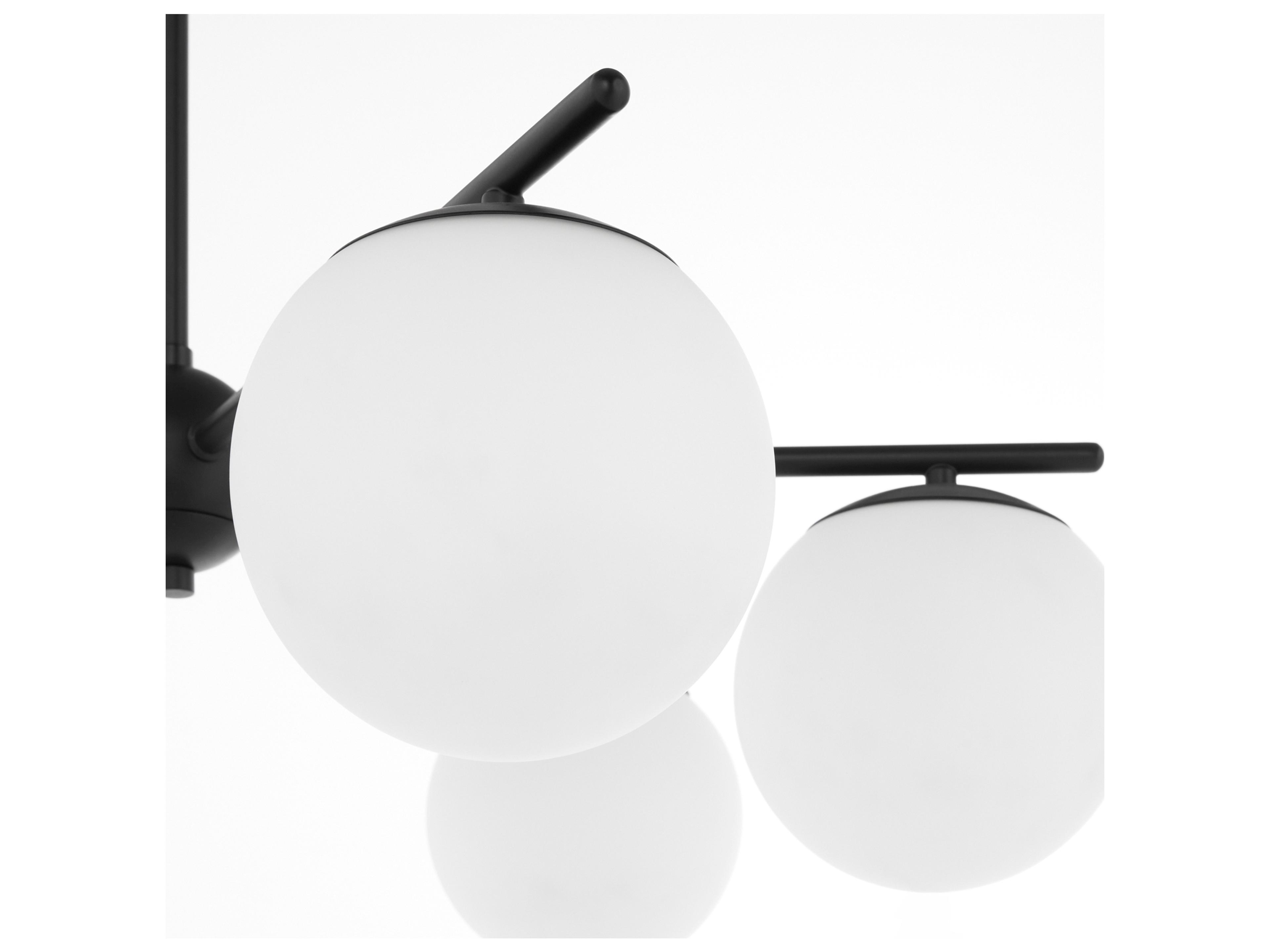 Quorum Jasper 3-Light Matte Black Globe Chandelier