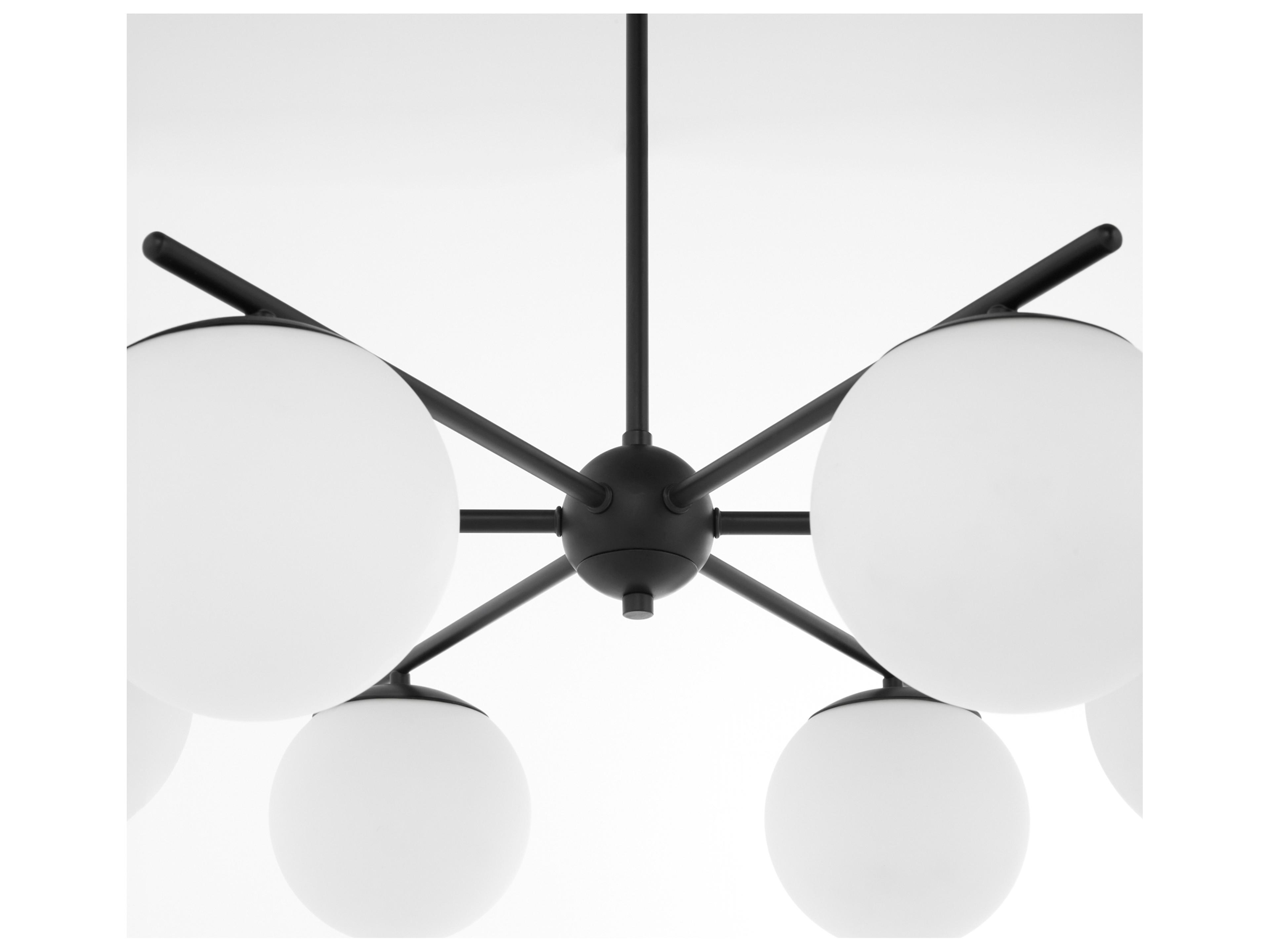 Quorum Jasper 3-Light Matte Black Globe Chandelier