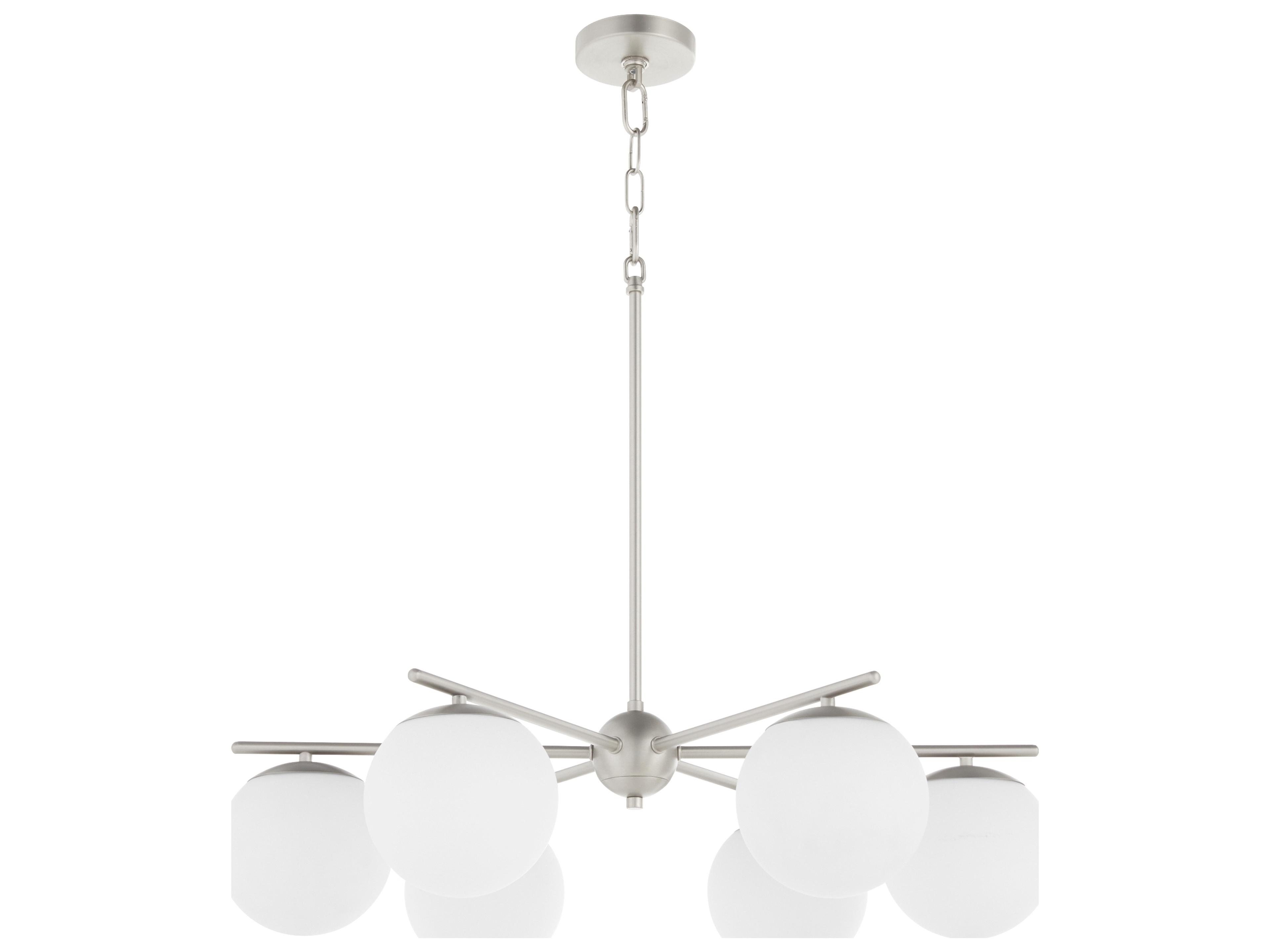 Quorum Jasper 6-Light Satin Nickel Steel Globe Chandelier