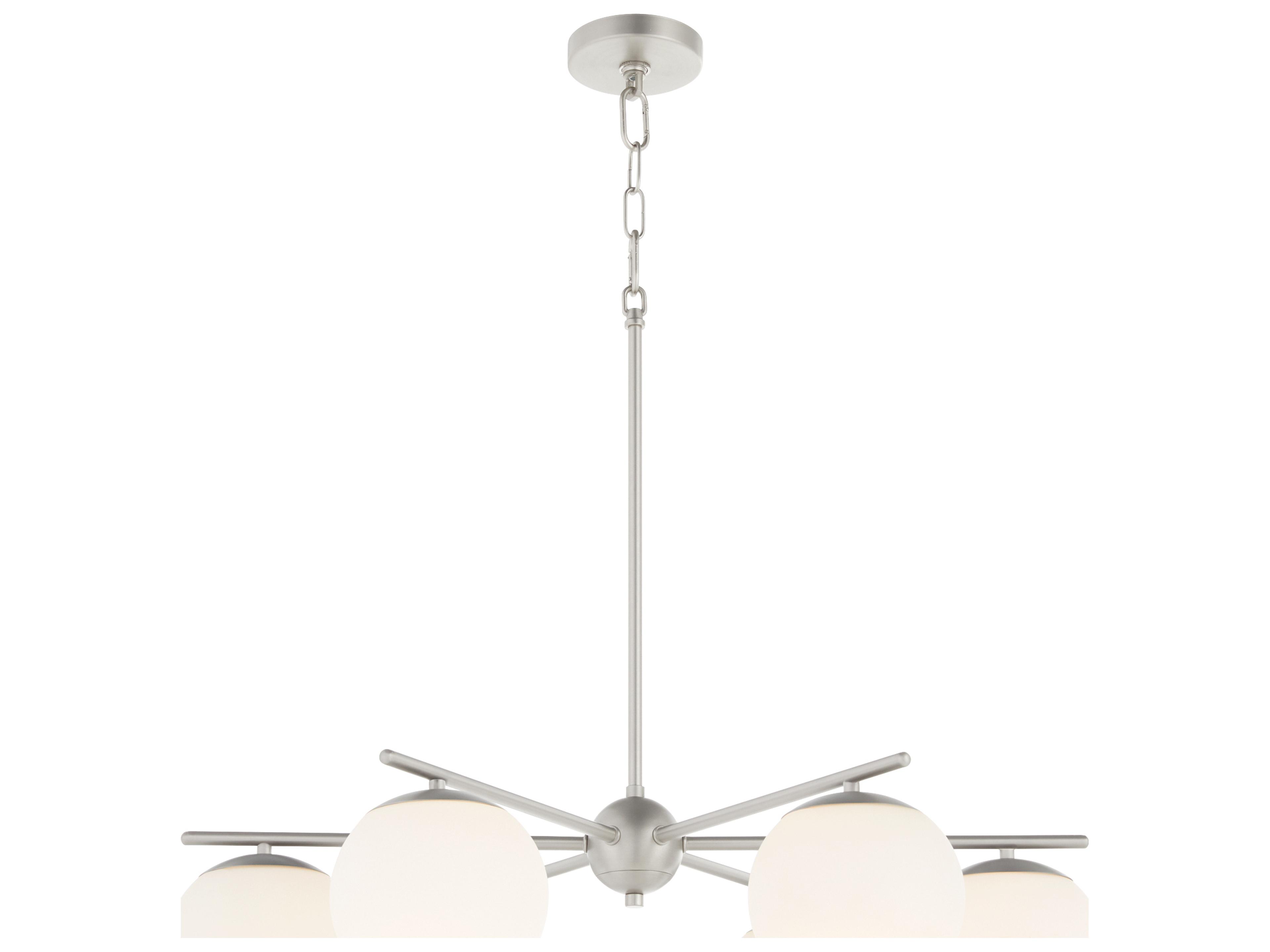 Quorum Jasper 6-Light Satin Nickel Steel Globe Chandelier