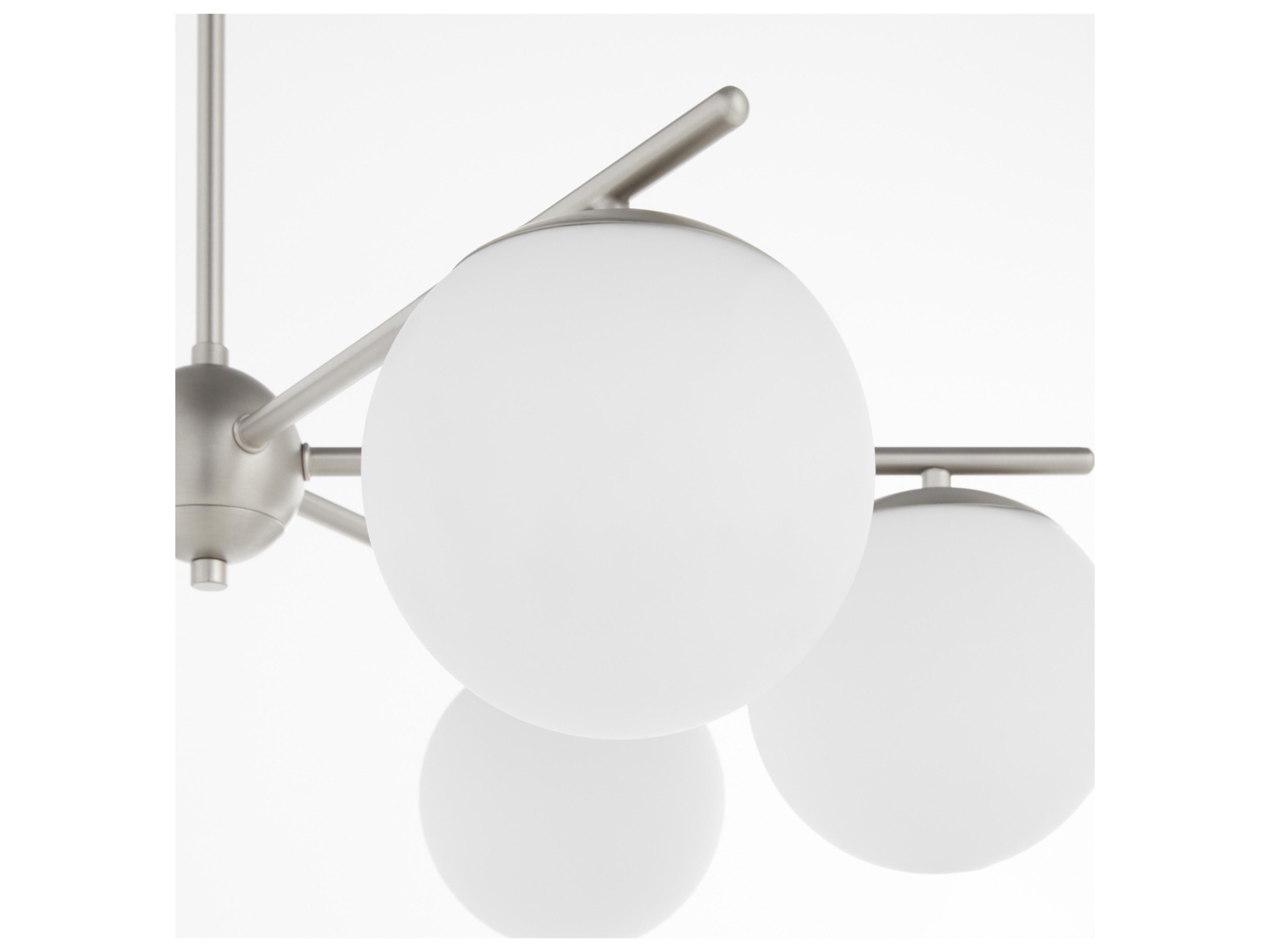 Quorum Jasper 6-Light Satin Nickel Steel Globe Chandelier