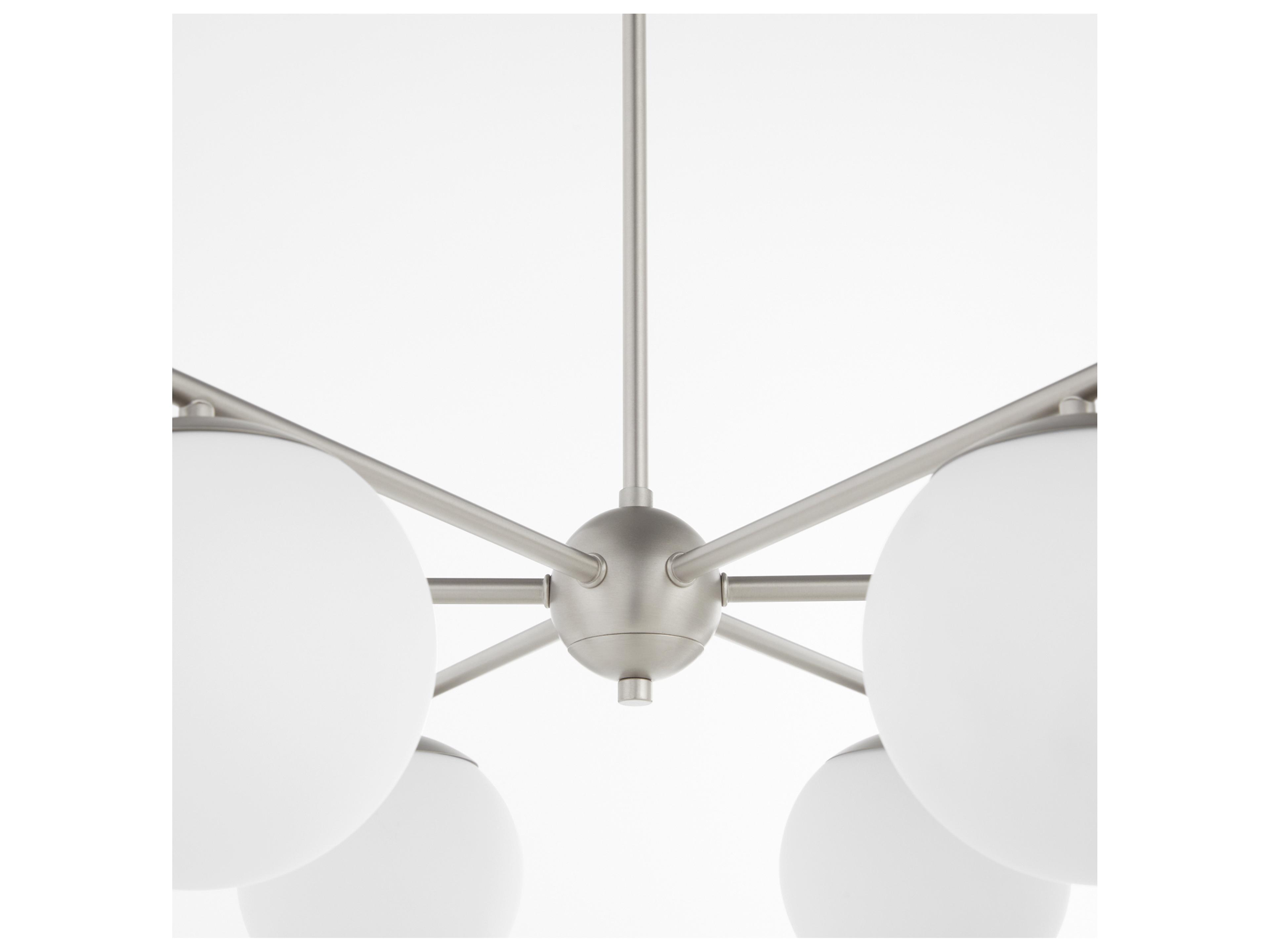 Quorum Jasper 6-Light Satin Nickel Steel Globe Chandelier