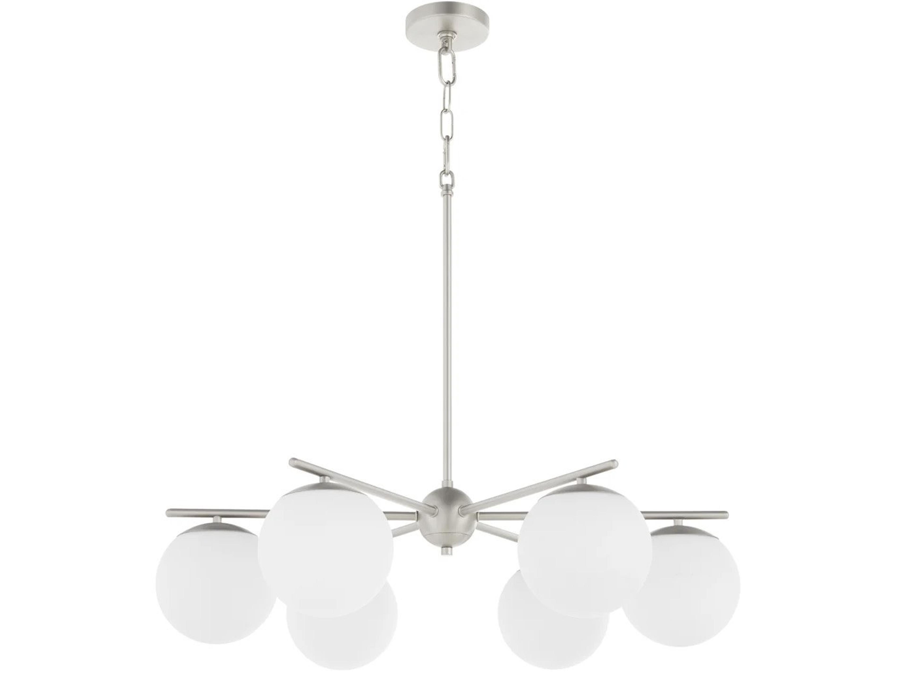 Jasper 6-Light Satin Nickel Steel Globe Chandelier