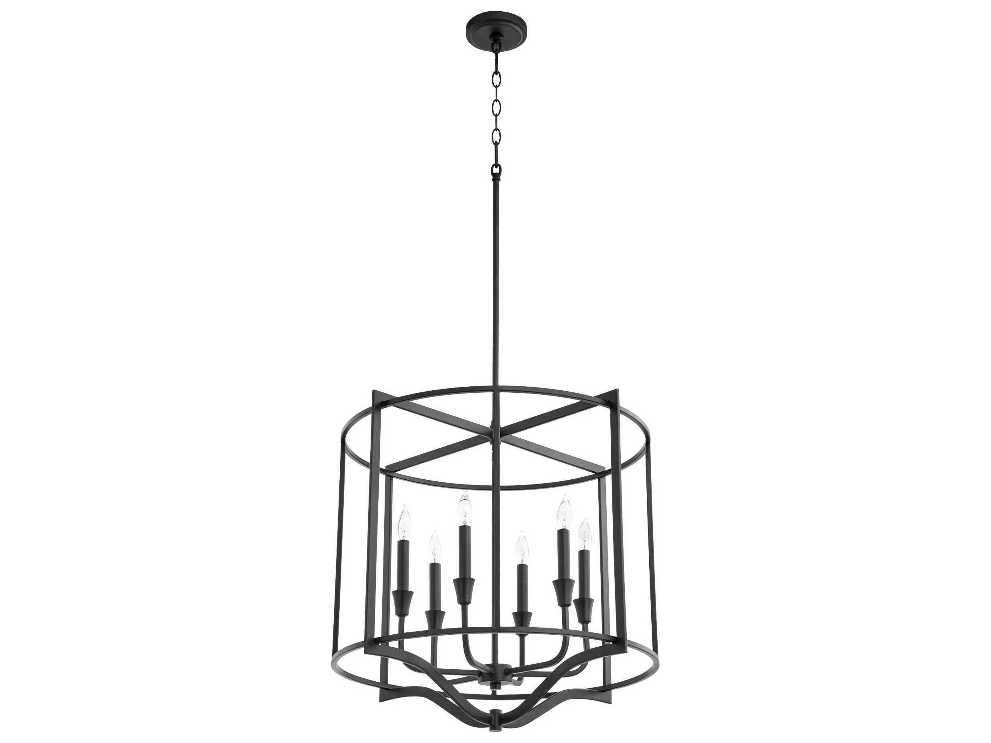 Marquee 6-Light Noir Black Candelabra Drum Chandelier