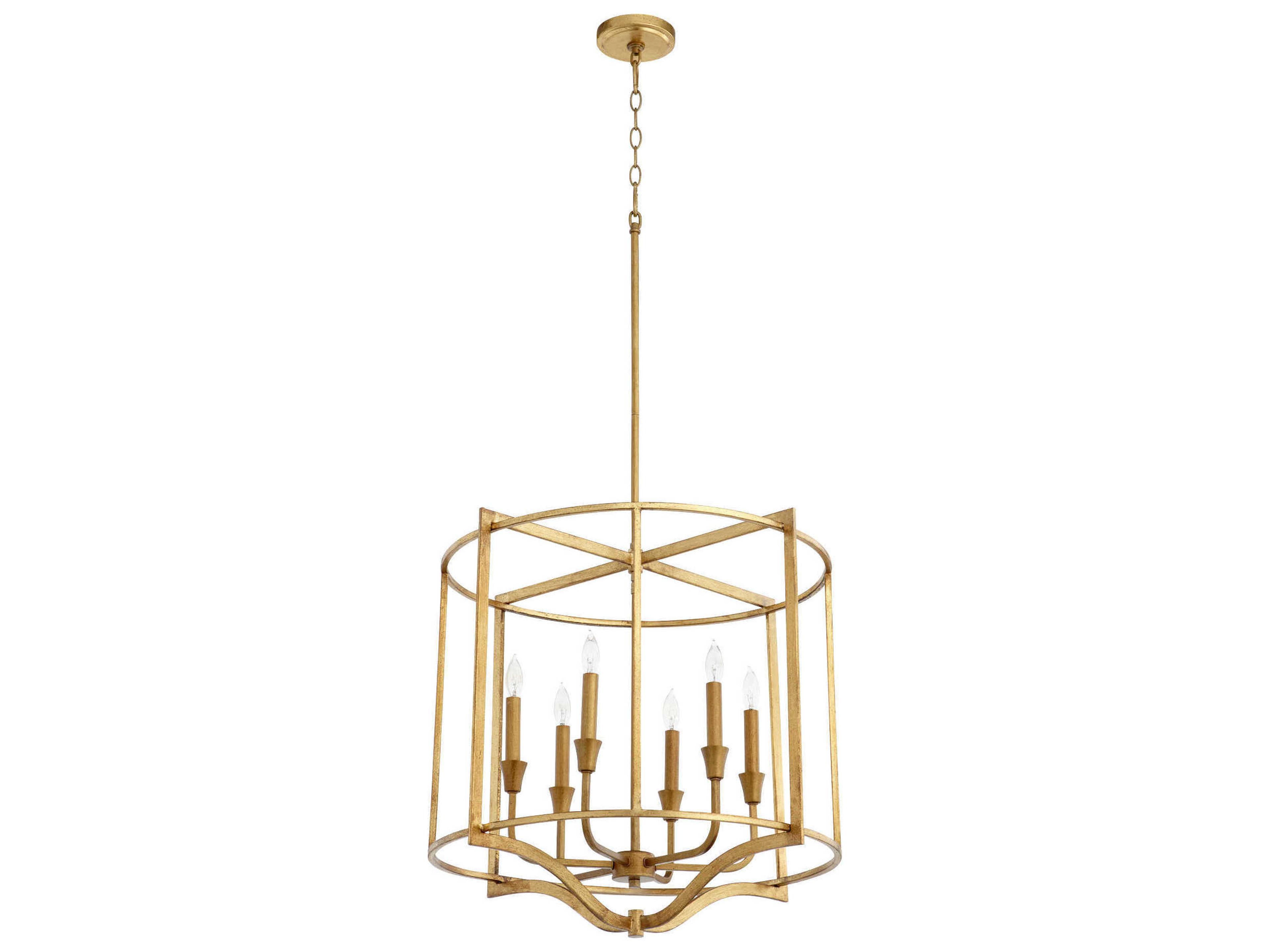 Marquee 6-Light Gold Leaf Candelabra Drum Chandelier