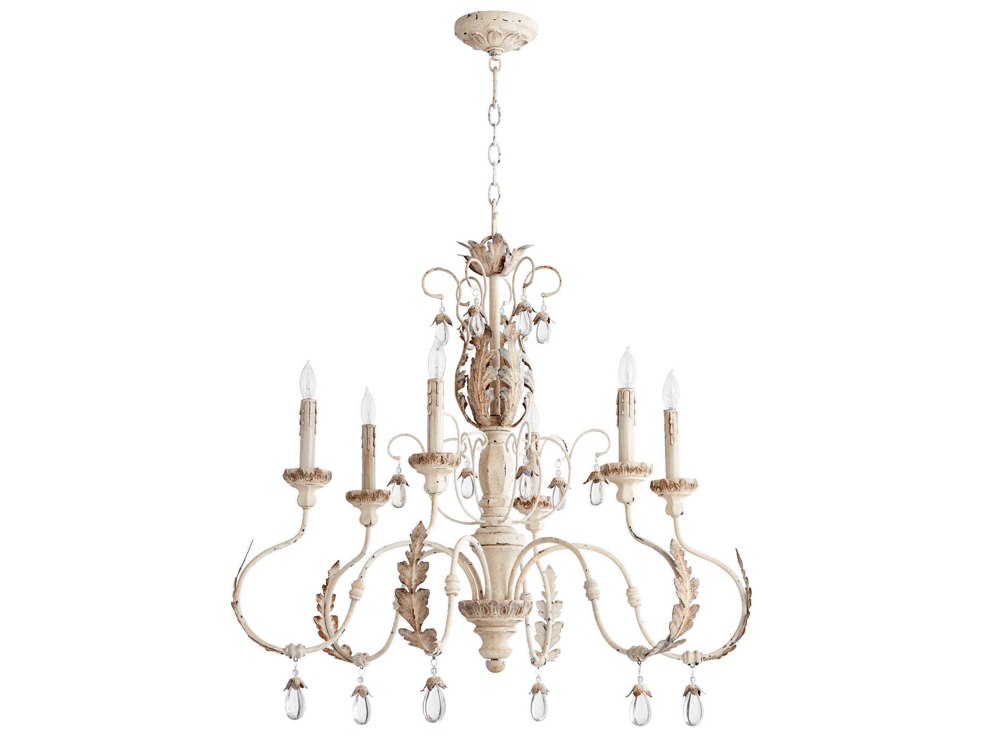 Venice 6-Light Persian White Crystal Chandelier