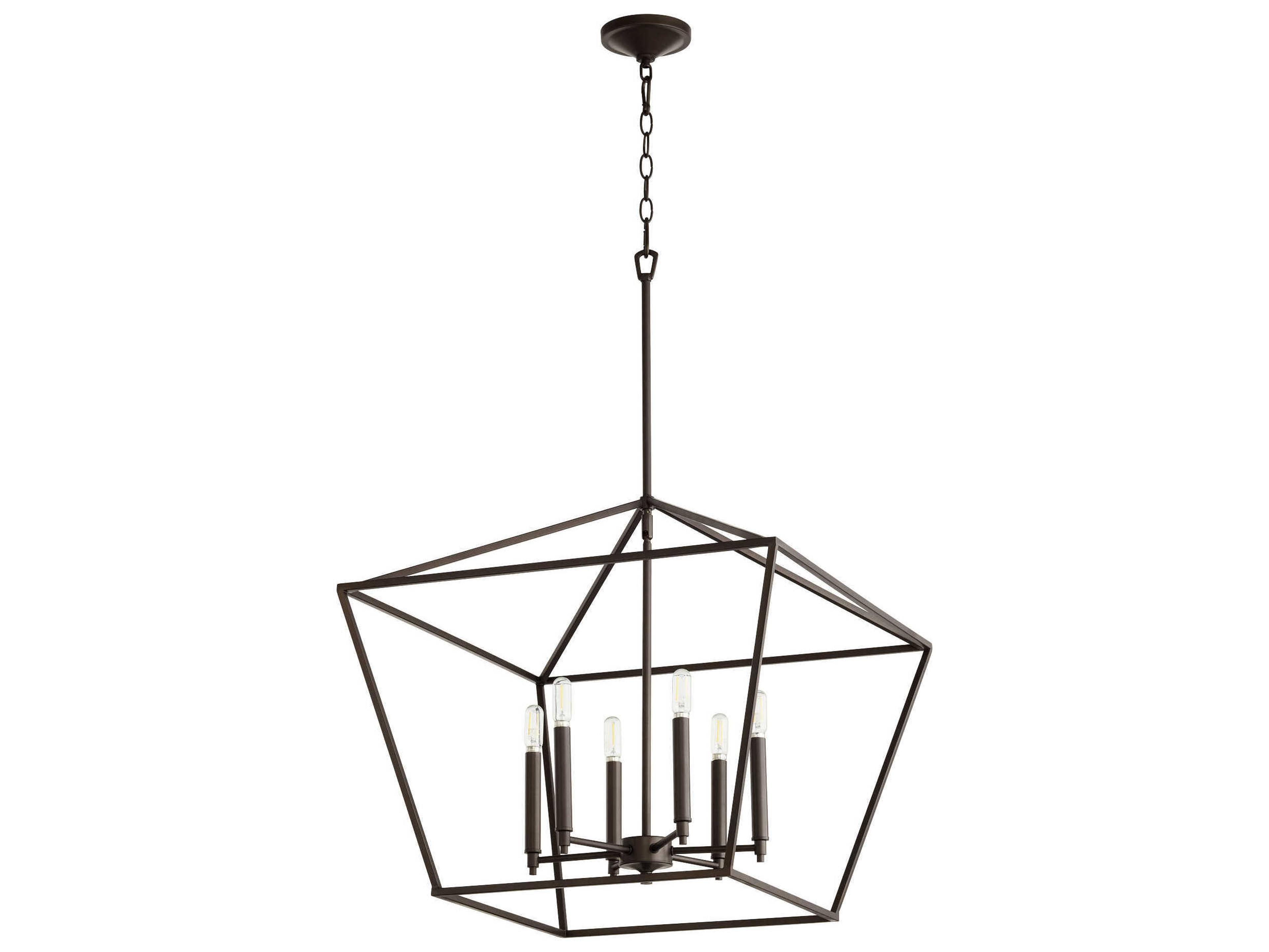 Gabriel 6-Light Oiled Bronze Candelabra Chandelier