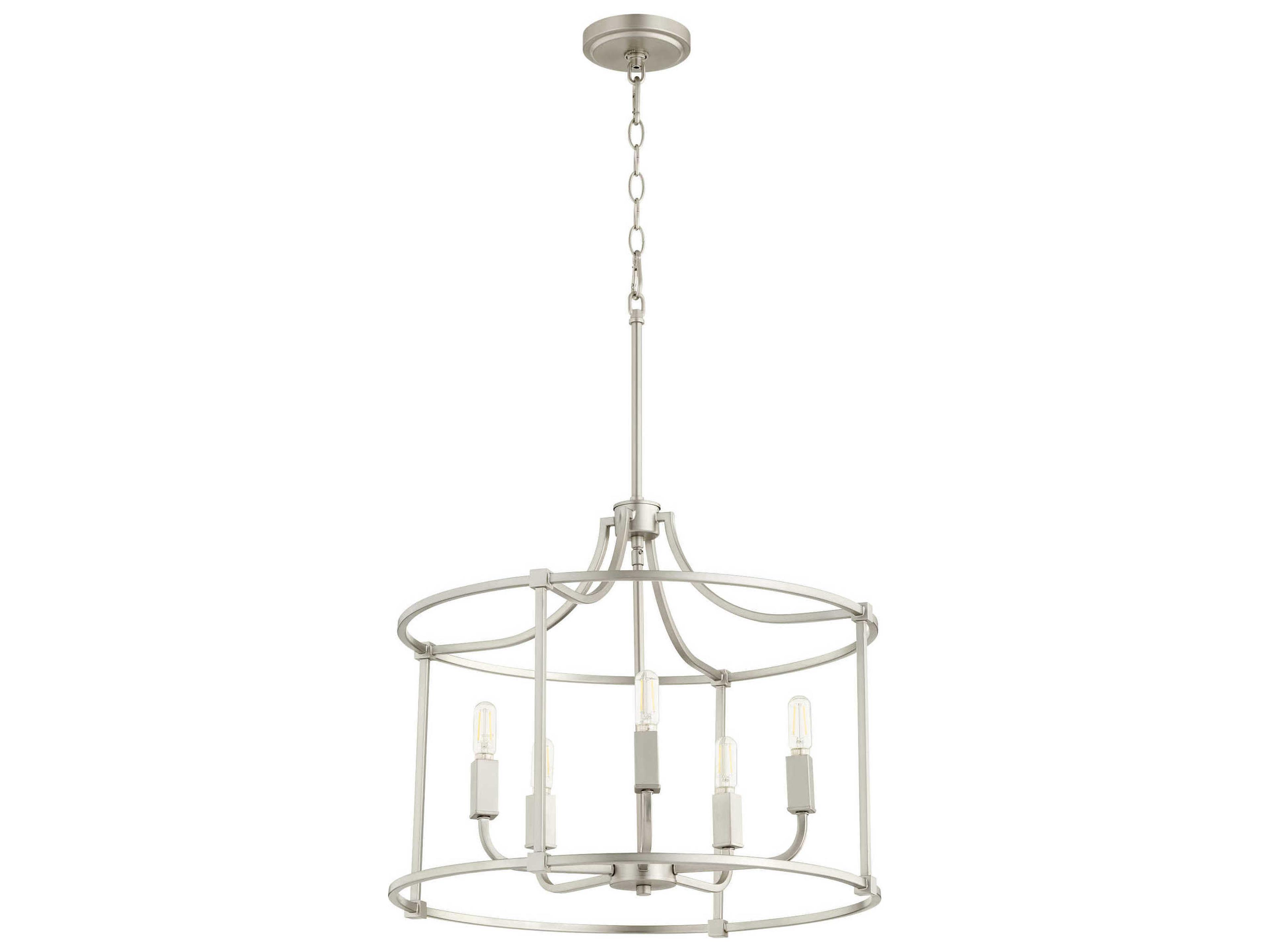 Olympus 5-Light Satin Nickel Candelabra Drum Chandelier