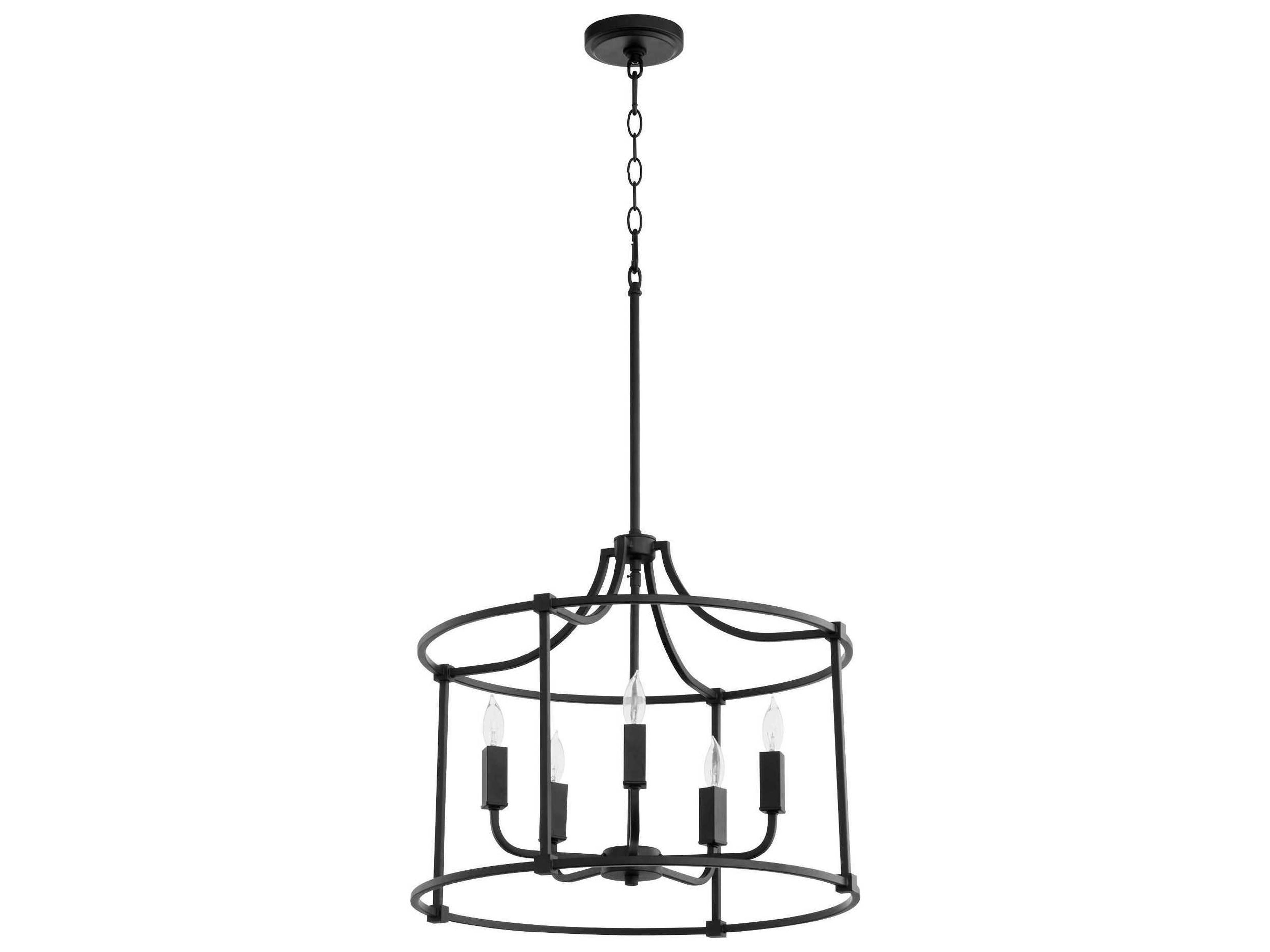 Olympus 5-Light Noir Black Candelabra Drum Chandelier