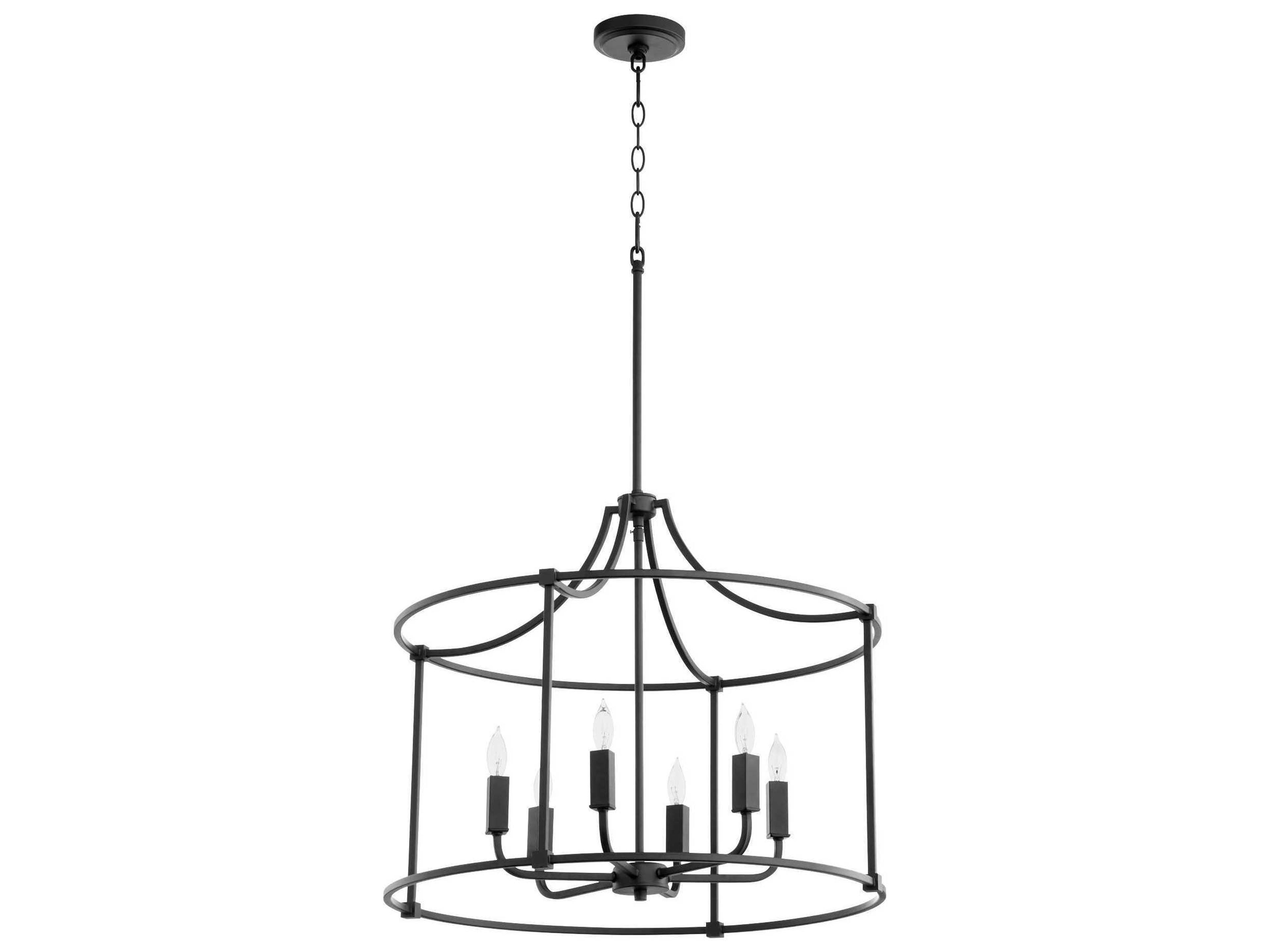 Olympus 6-Light Noir Black Candelabra Drum Chandelier
