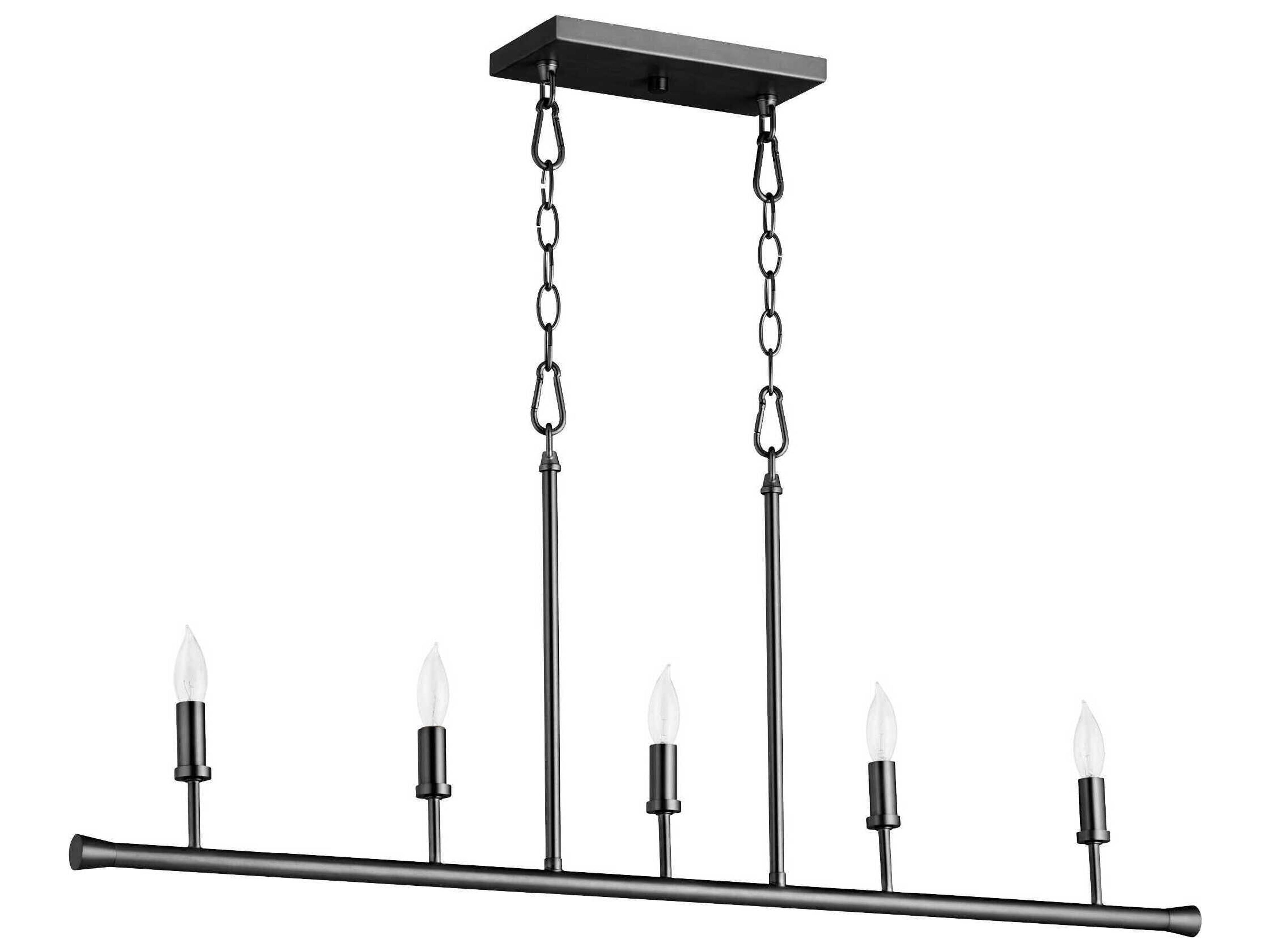 Quorum Harmony 5-Light Matte Black Cylinder Island Pendant