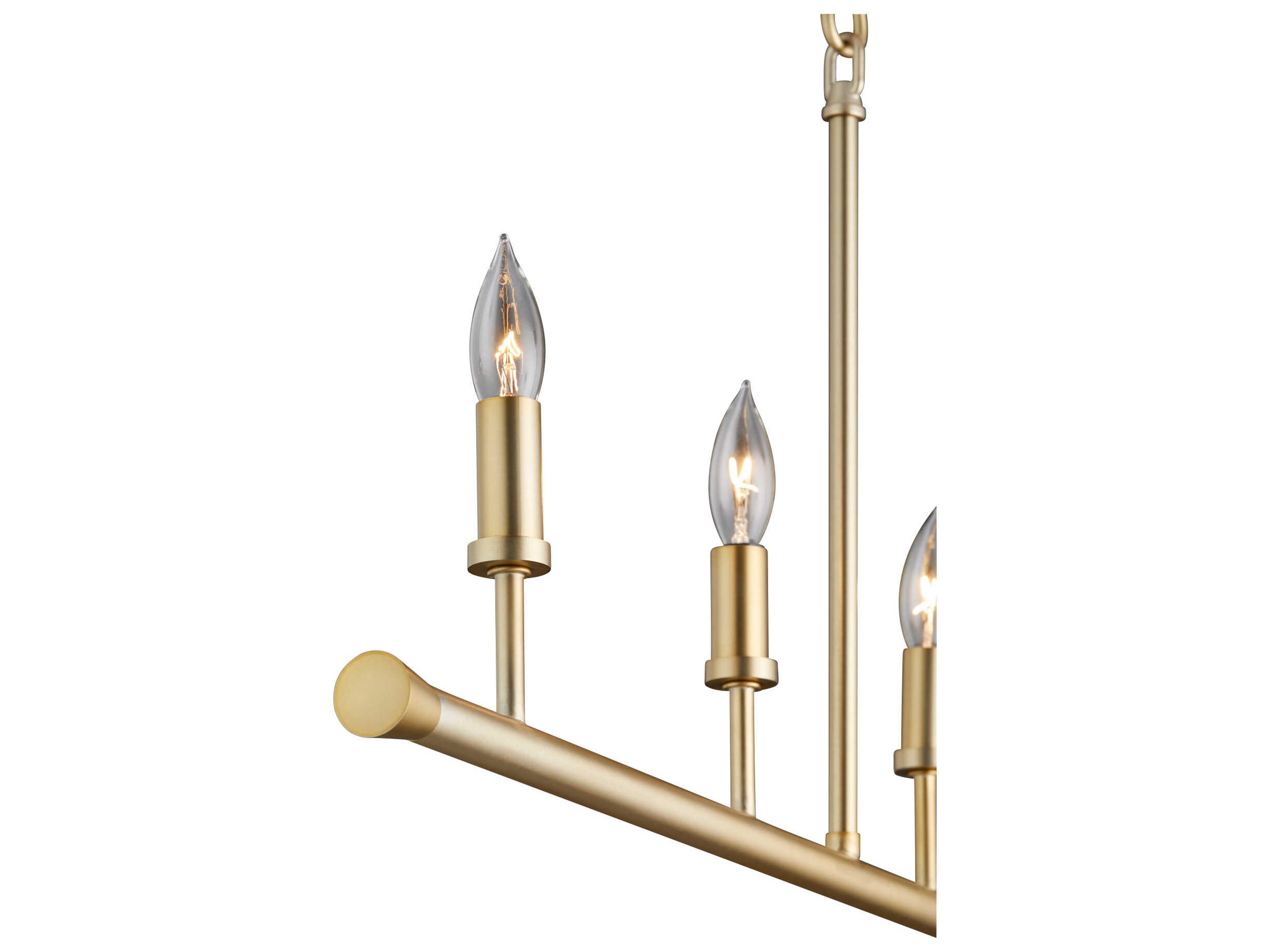 Quorum Harmony 5-Light Aged Brass Cylinder Linear Island Pendant