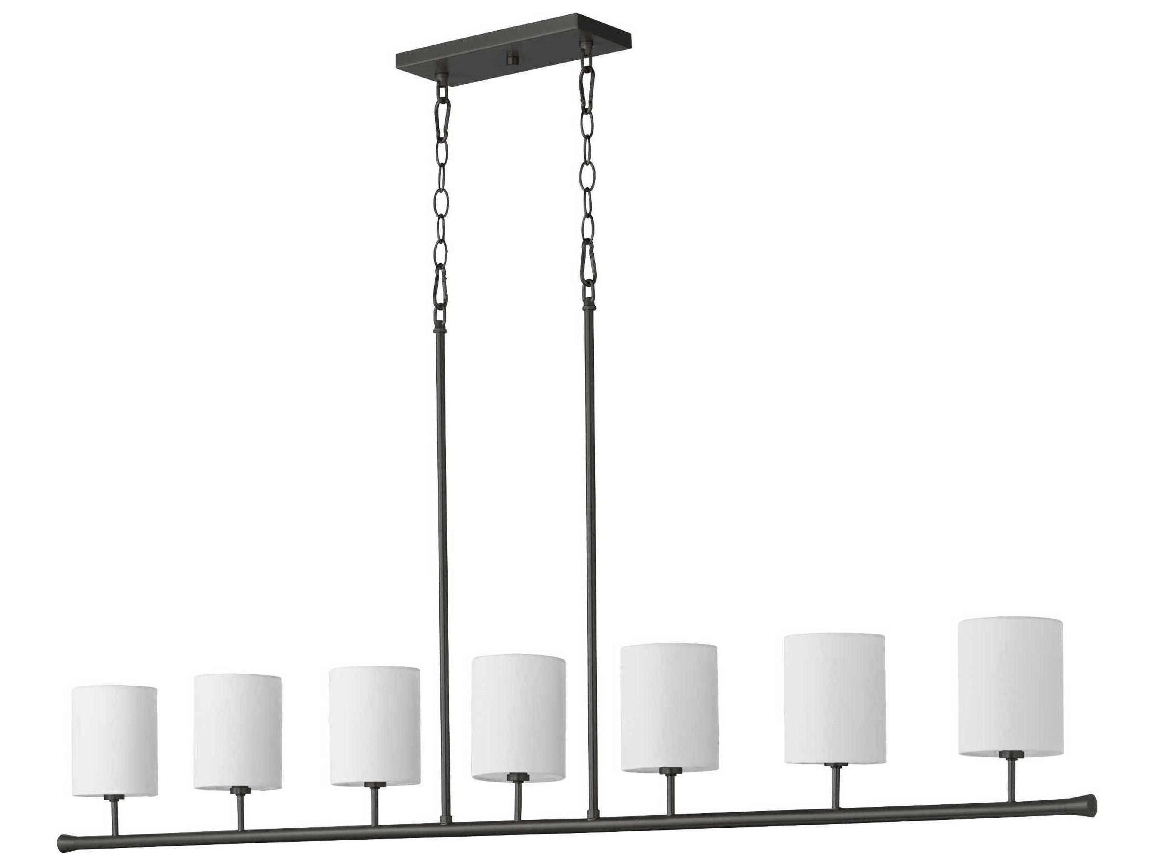Harmony 7-Light Matte Black Cylinder Island Pendant