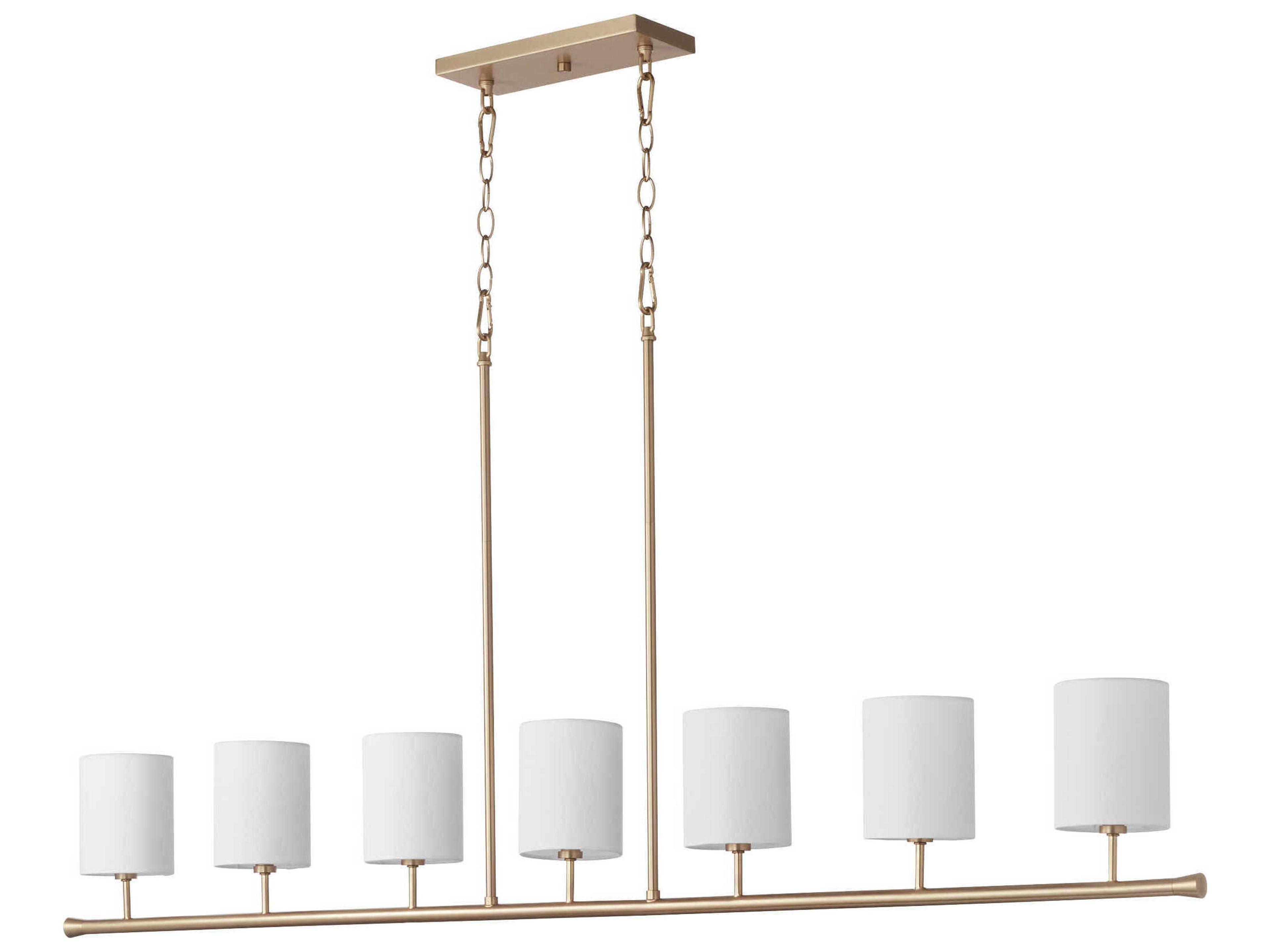 Harmony 7-Light Aged Brass Cylinder Island Pendant