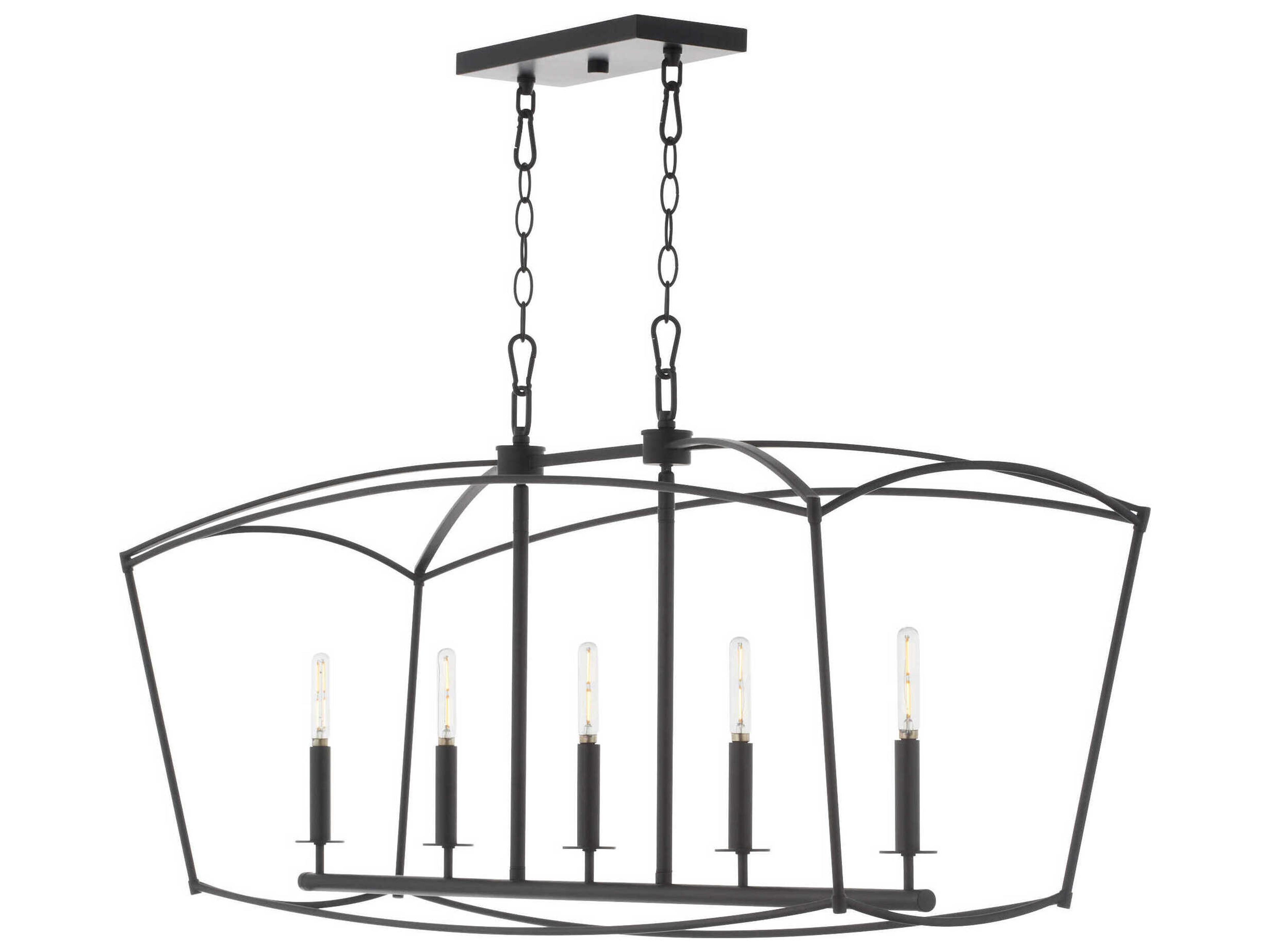 Quorum Mantle 5-Light Matte Black Island Pendant