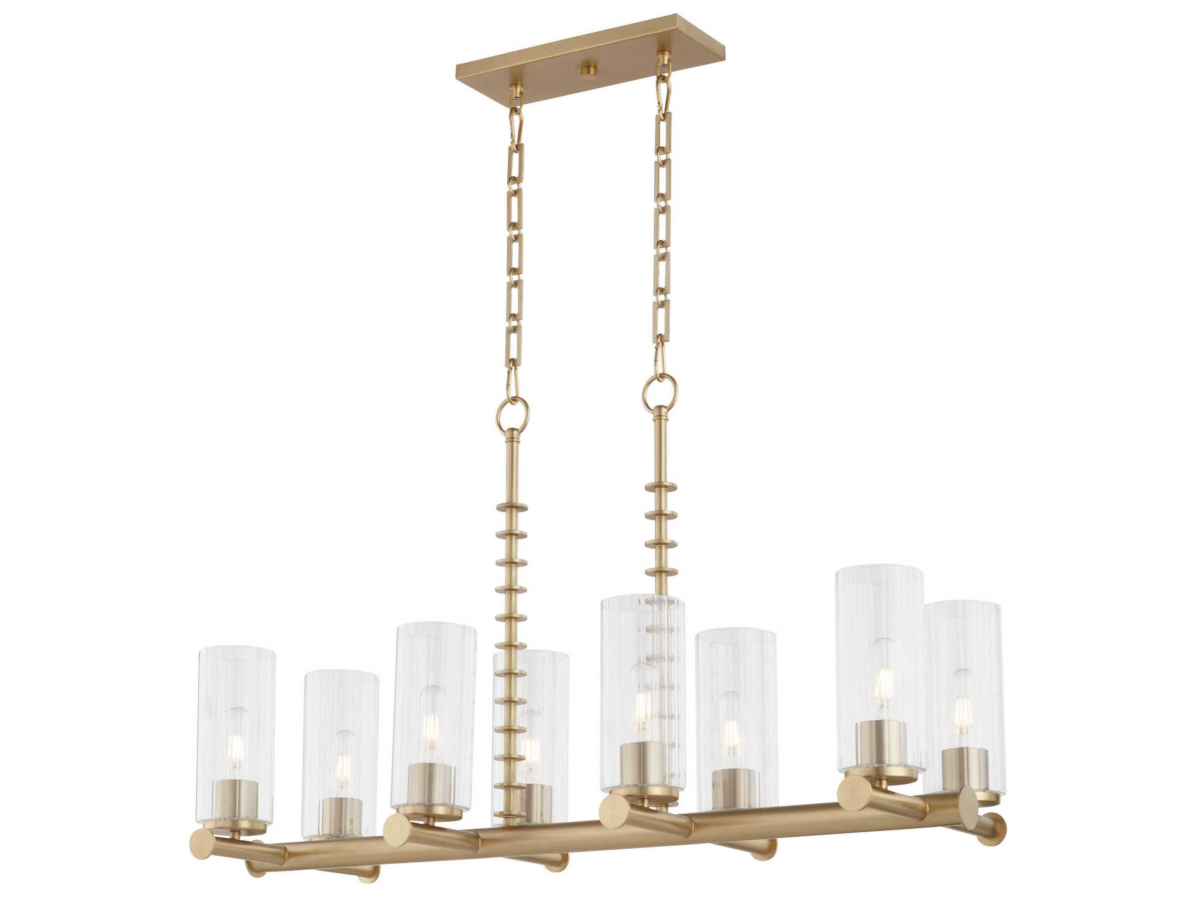Quorum Mercier 8-Light Aged Brass Cylinder Island Pendant