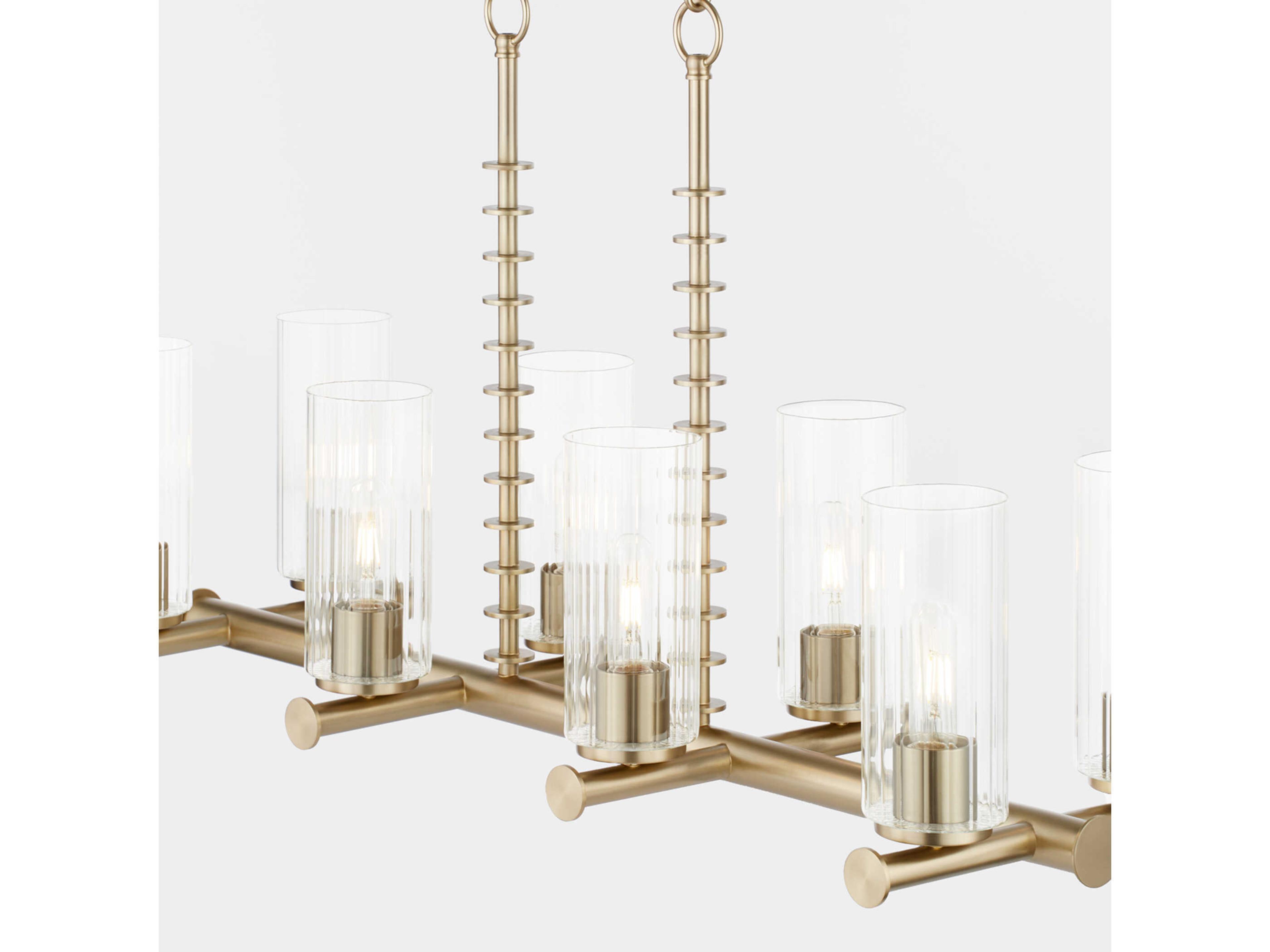 Quorum Mercier 8-Light Aged Brass Cylinder Island Pendant