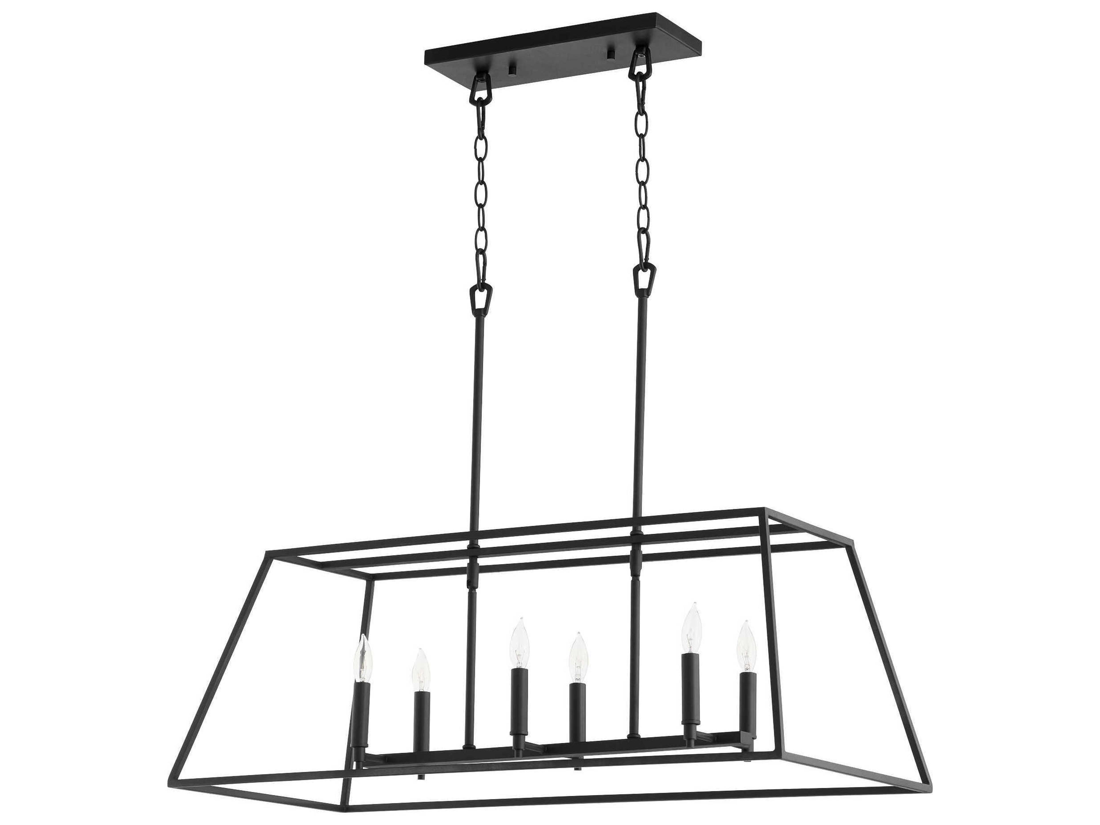 Gabriel 6-Light Noir Black Island Pendant