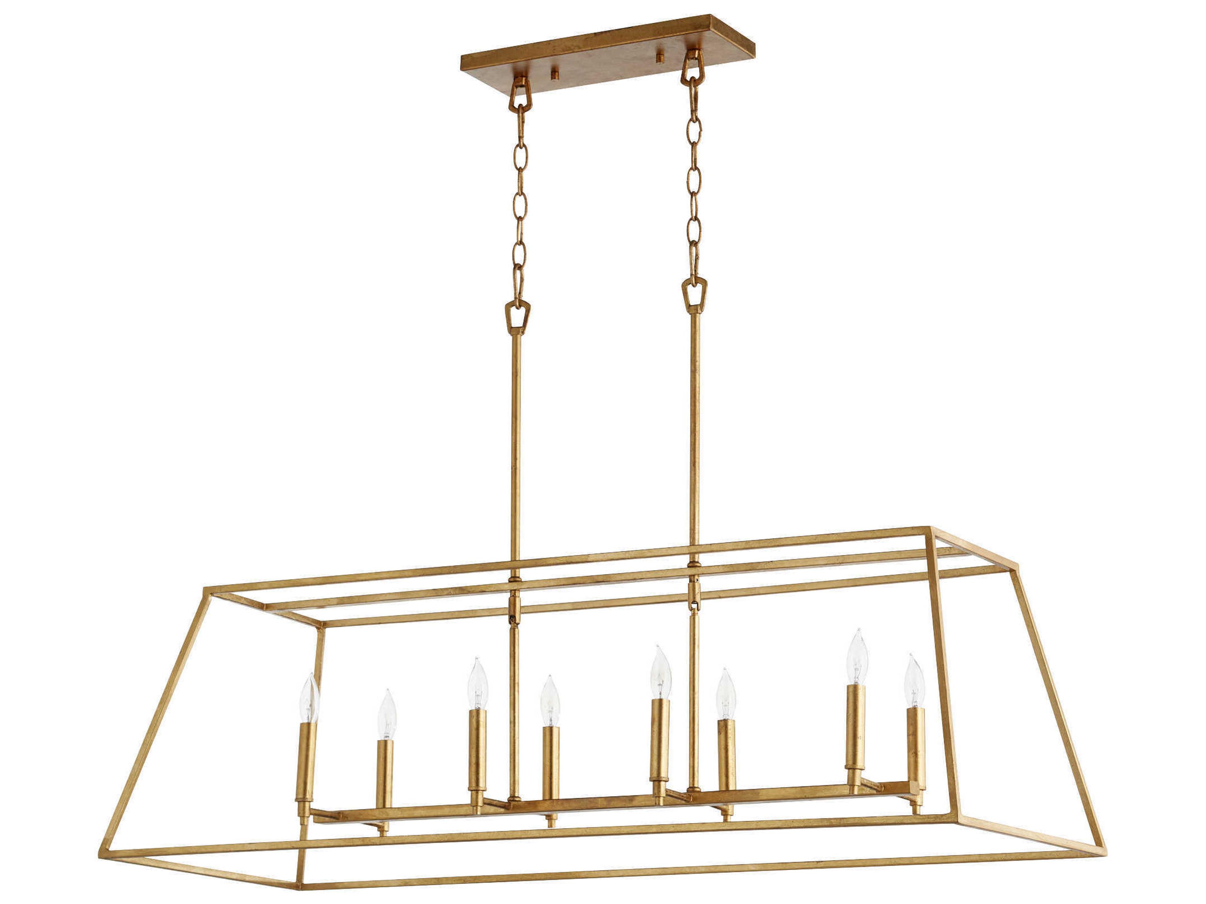 Gabriel 8-Light Gold Leaf Island Pendant